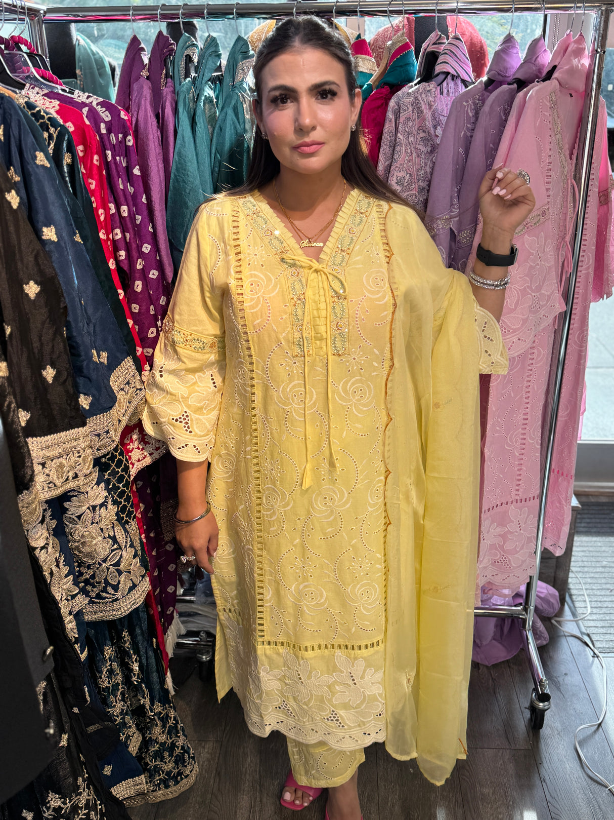 Noori Gulab - Baby Pink Embroidered Grace Set