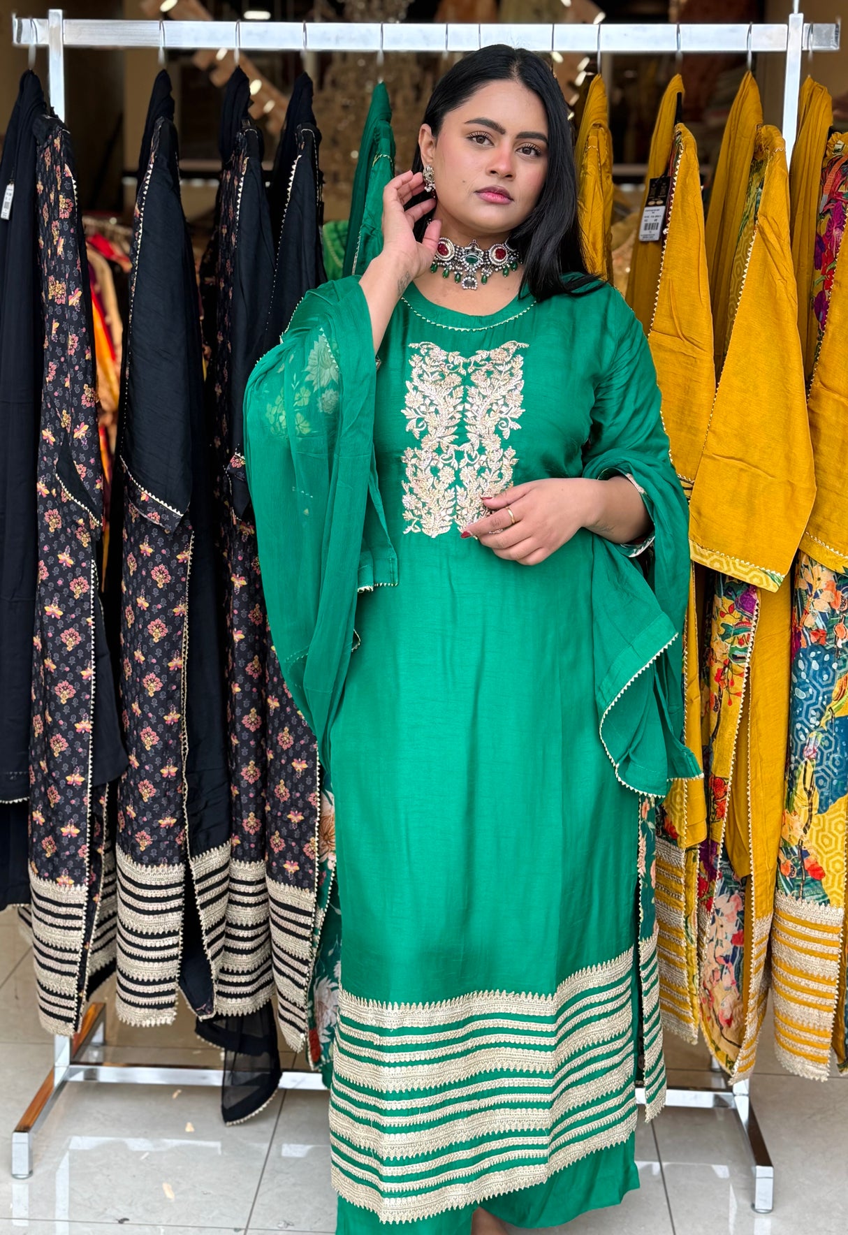 Zehra Noir Zari Suit