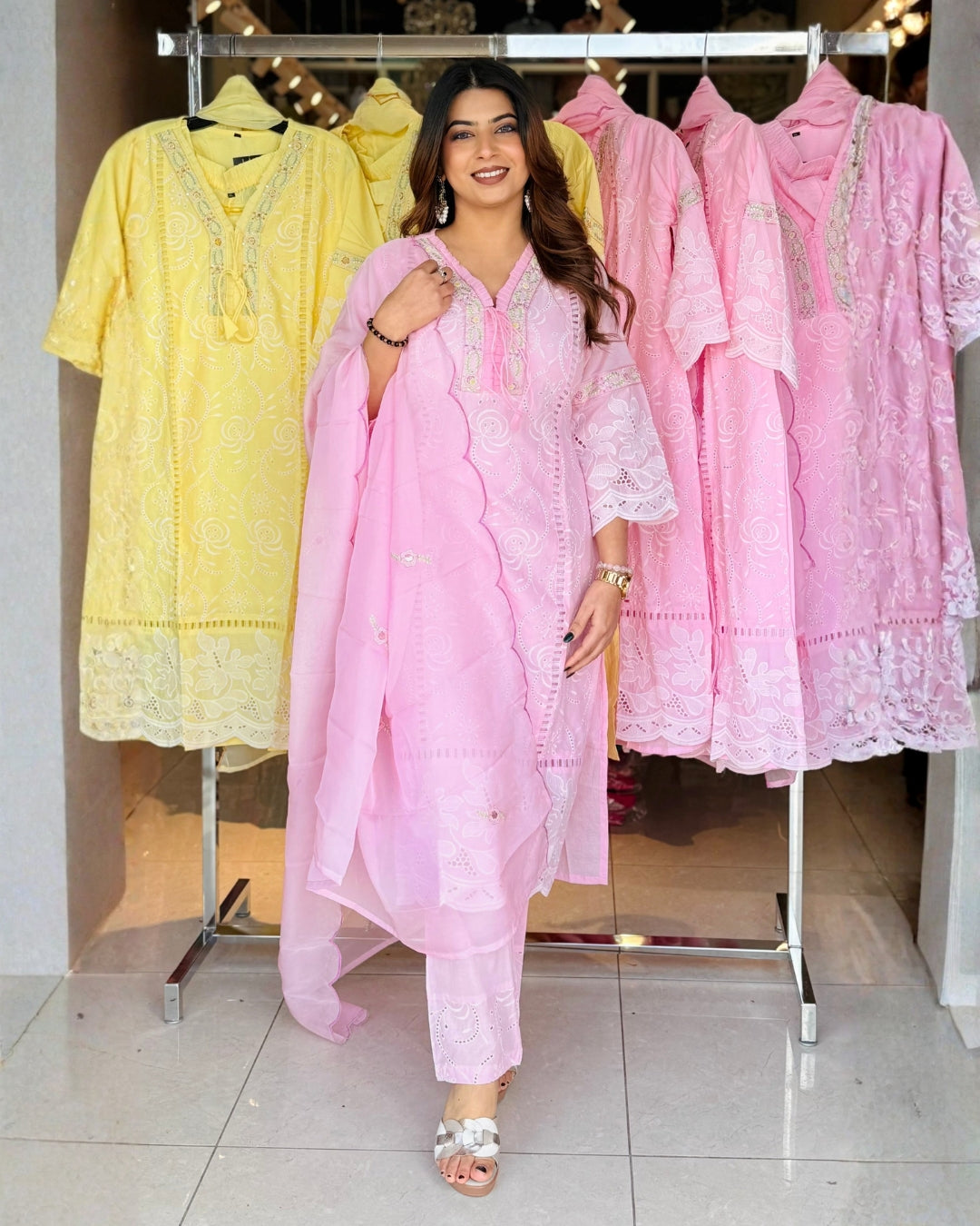 Noori Gulab - Baby Pink Embroidered Grace Set
