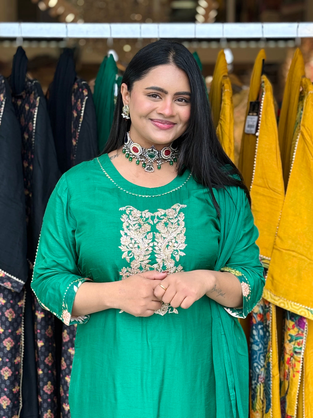 Zehra Noir Zari Suit