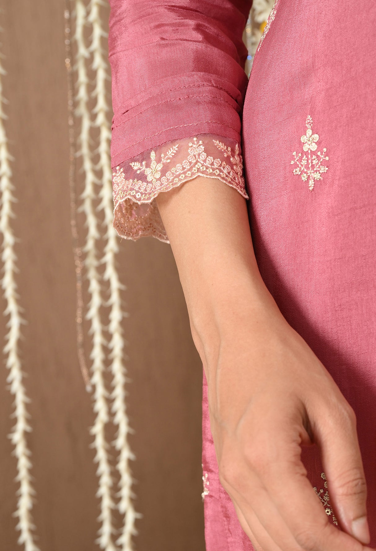 Gulbahar Dusty Rose Embroidered Suit Set
