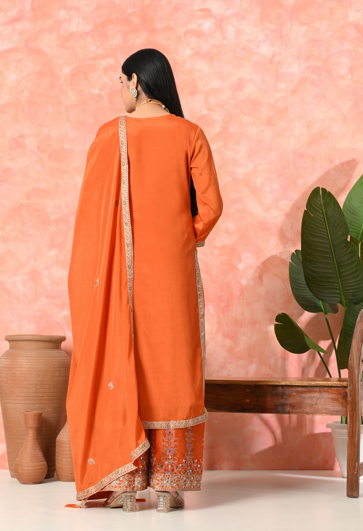 Royal Bloom Embroidered Suit Set