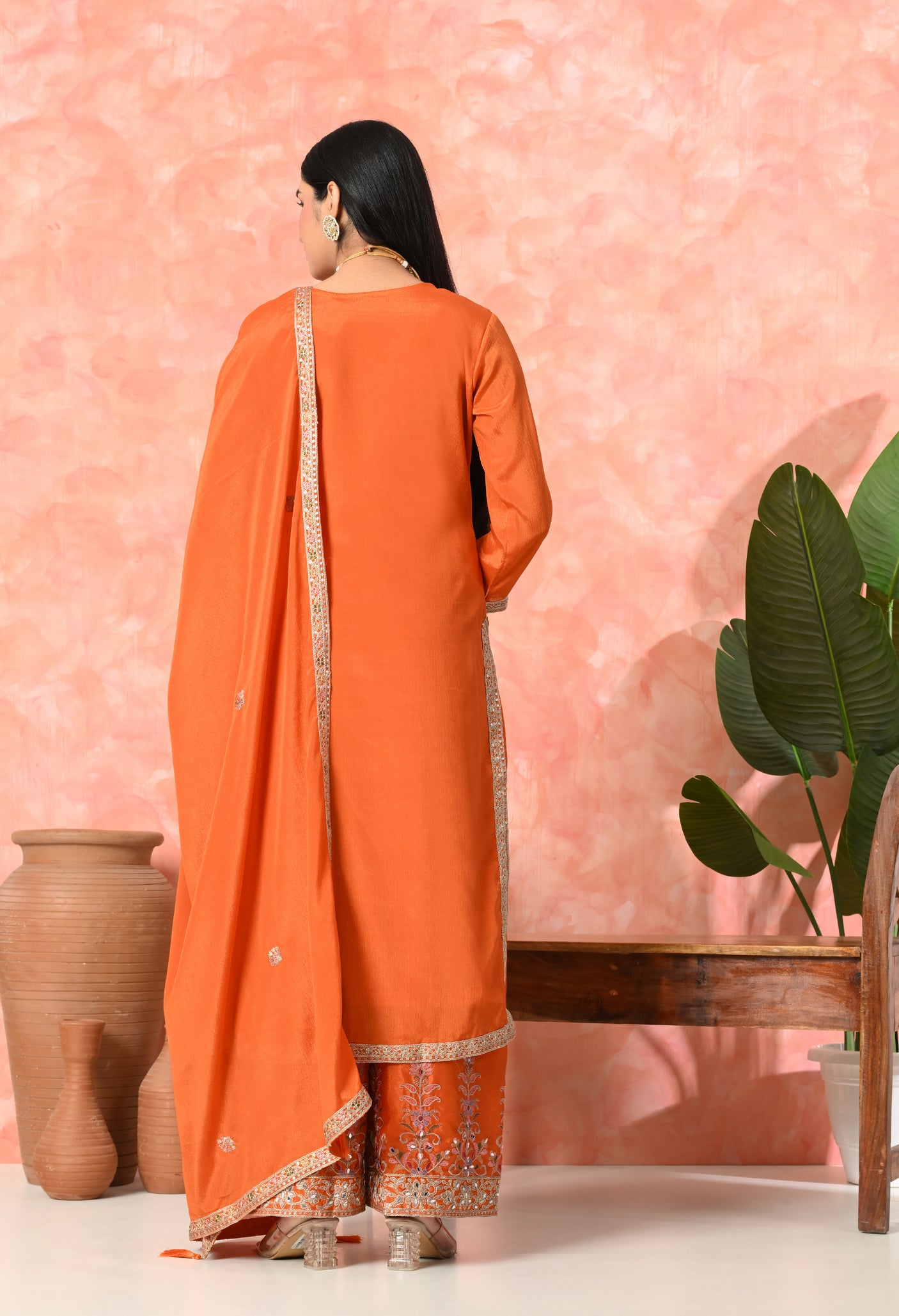 Royal Bloom Embroidered Suit Set