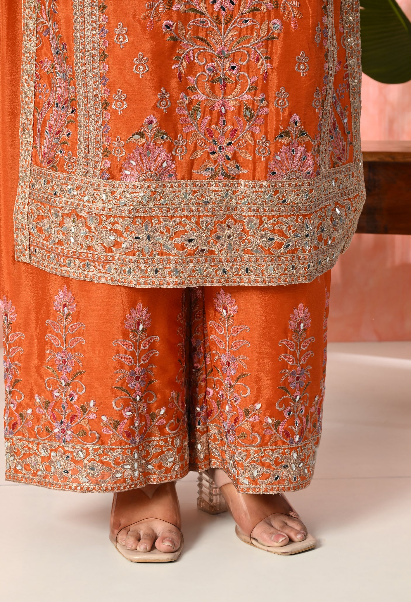 Royal Bloom Embroidered Suit Set