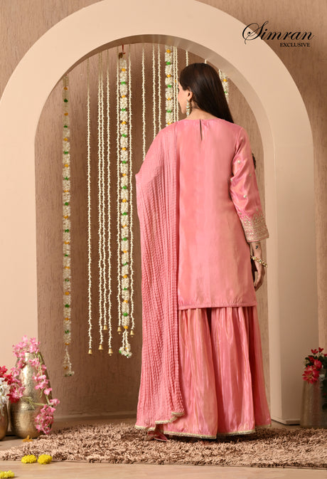 Blush Pink Gota Patti Sharara Set