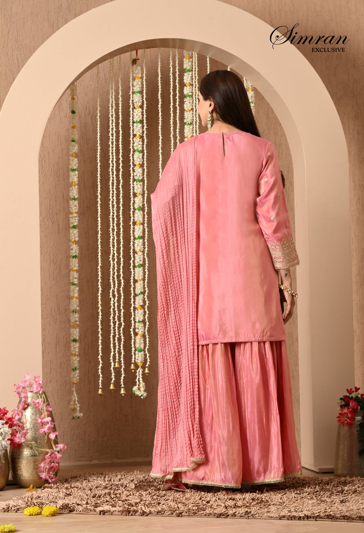 Blush Pink Gota Patti Sharara Set