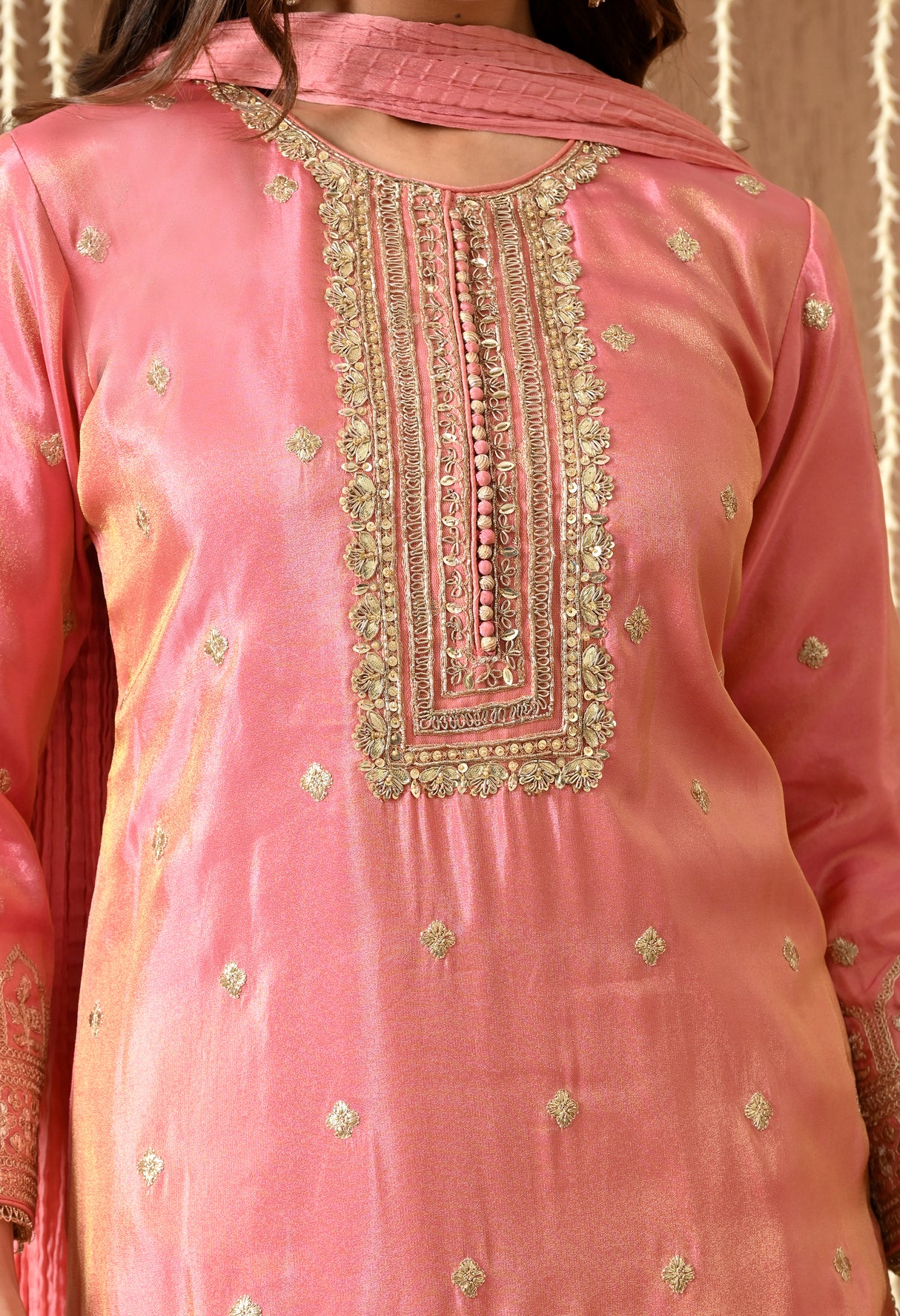 Blush Pink Gota Patti Sharara Set