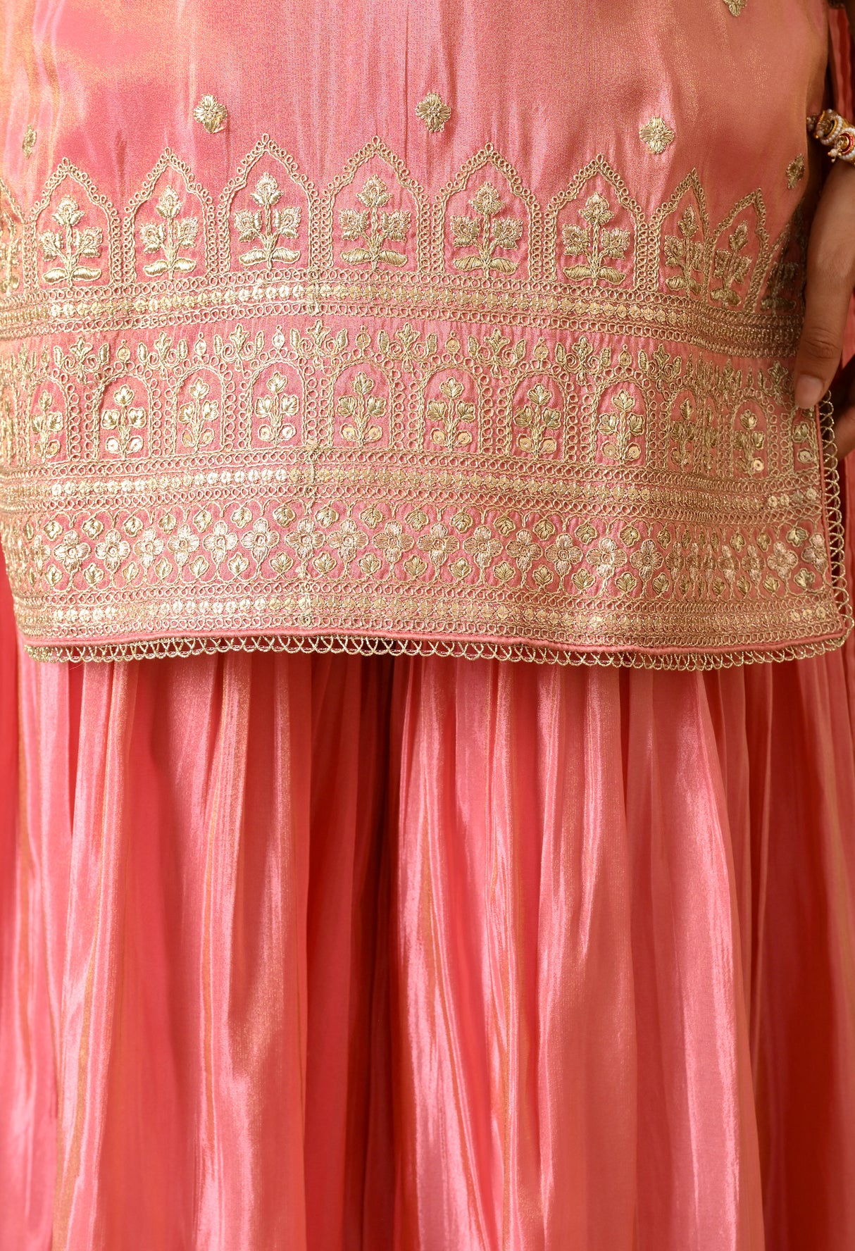 Blush Pink Gota Patti Sharara Set