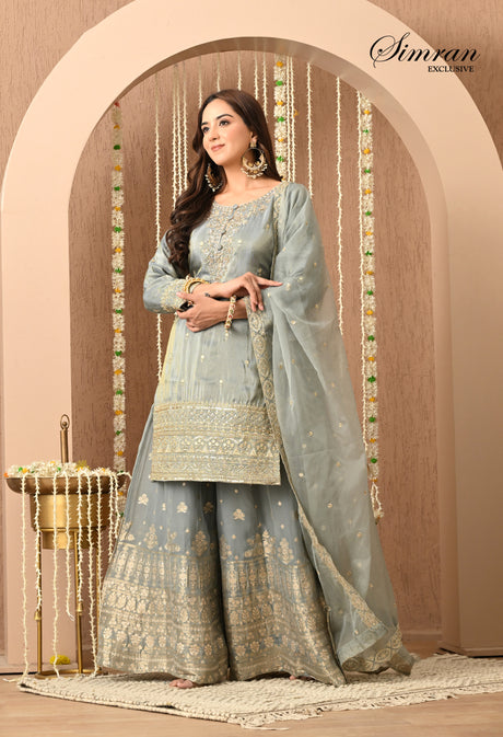 Heer Zari Heavy Work Sharara  Suit