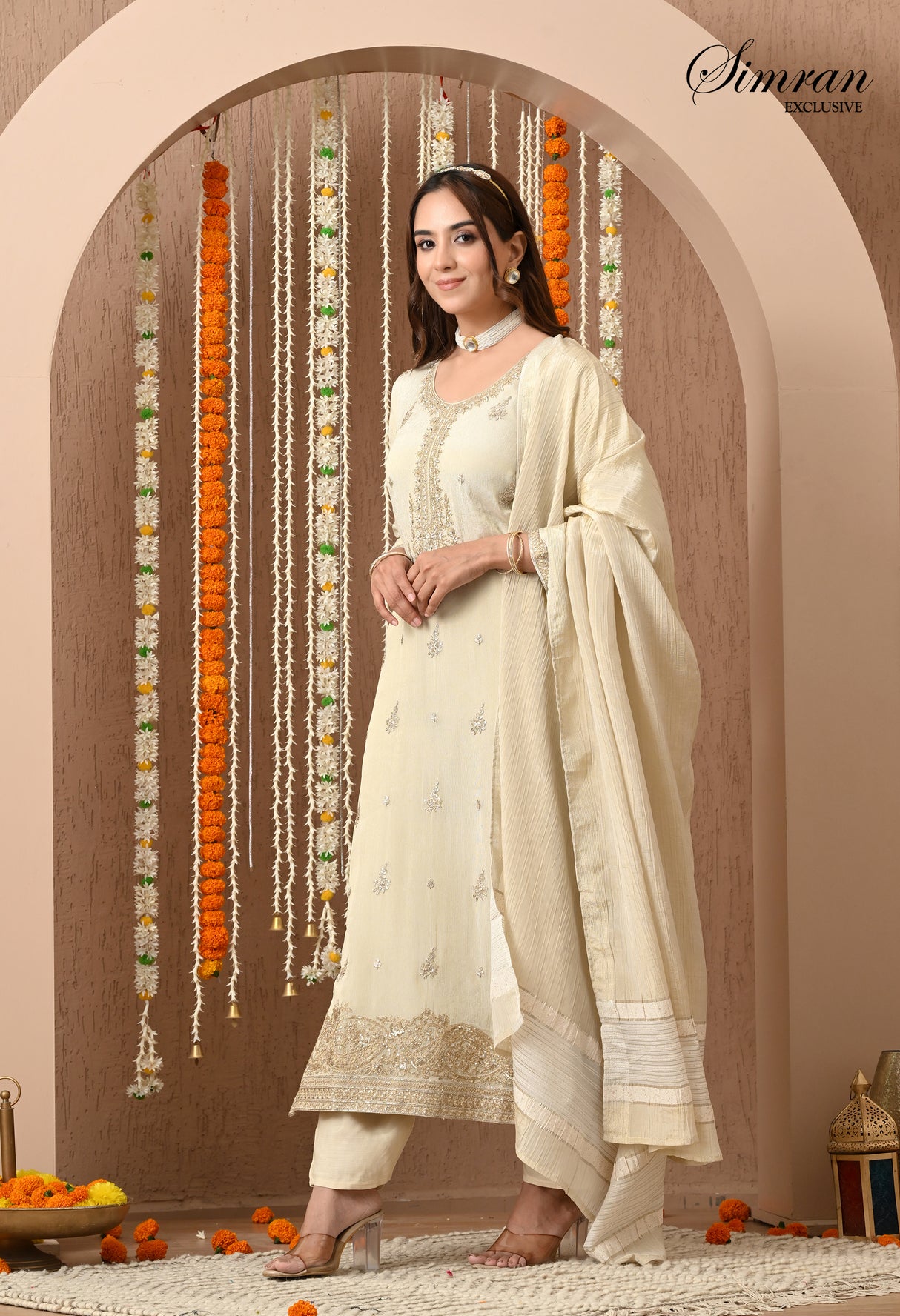 Golden Charm Heavy Embroidery suit