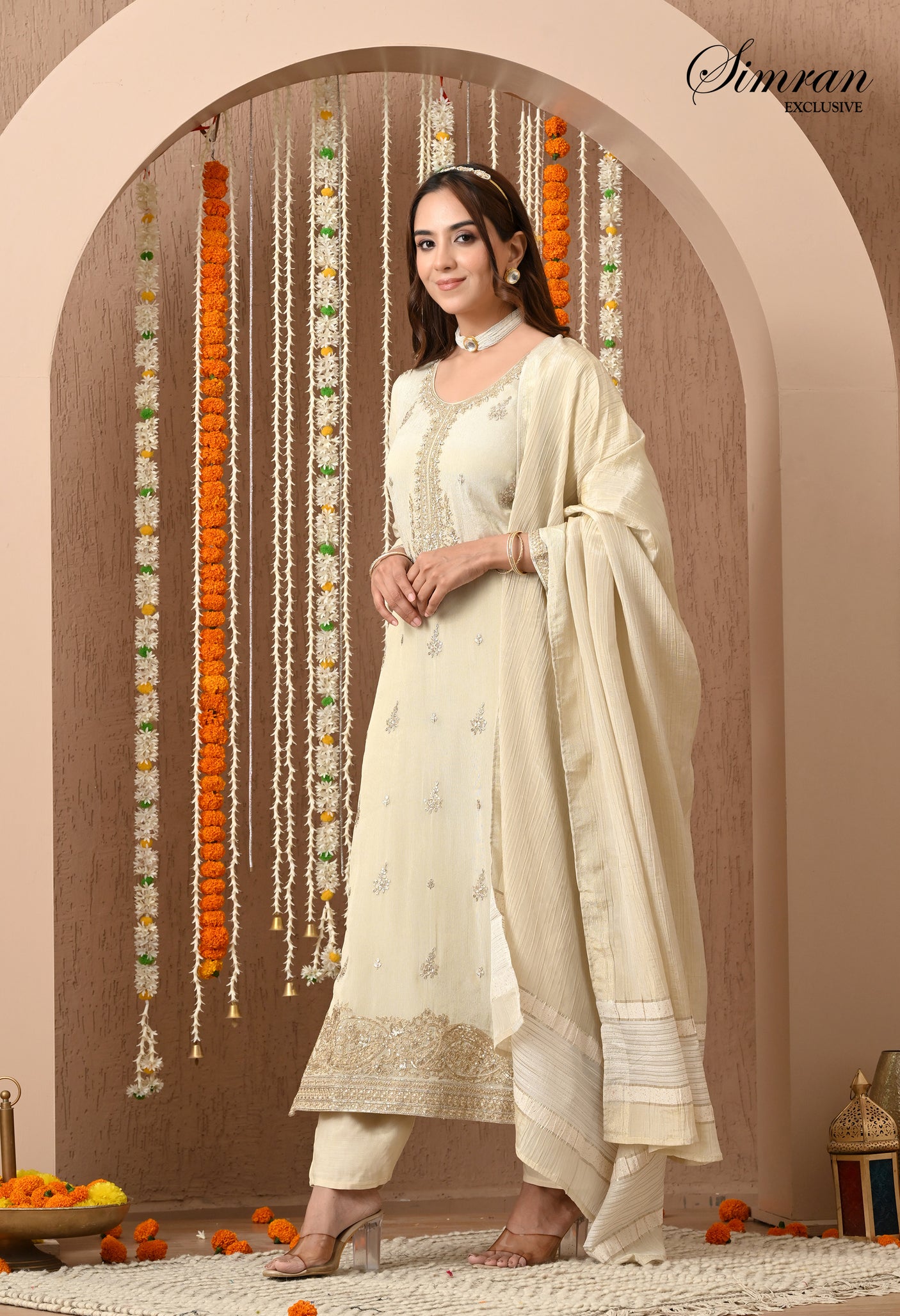 Golden Charm Heavy Embroidery suit