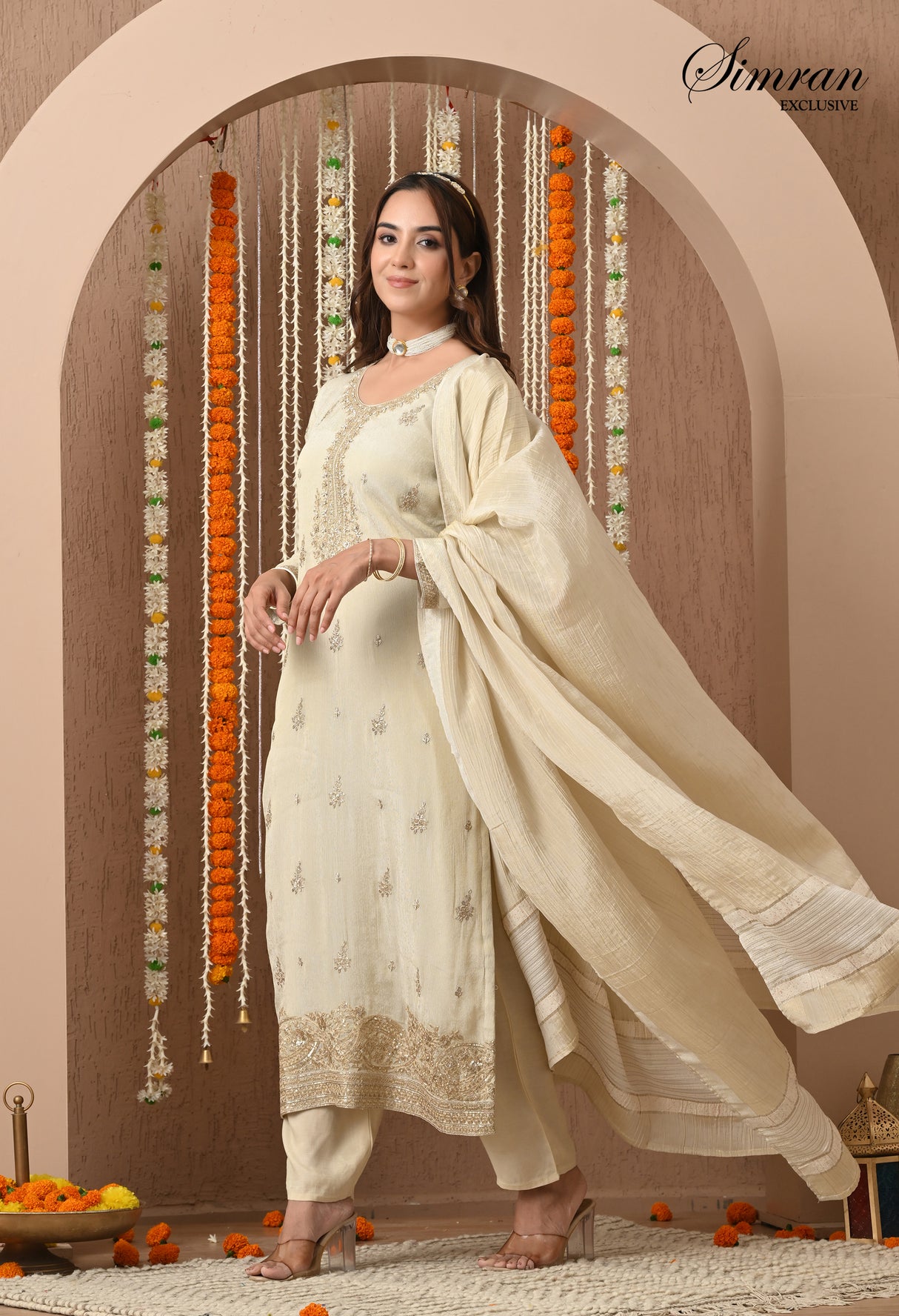 Golden Charm Heavy Embroidery suit