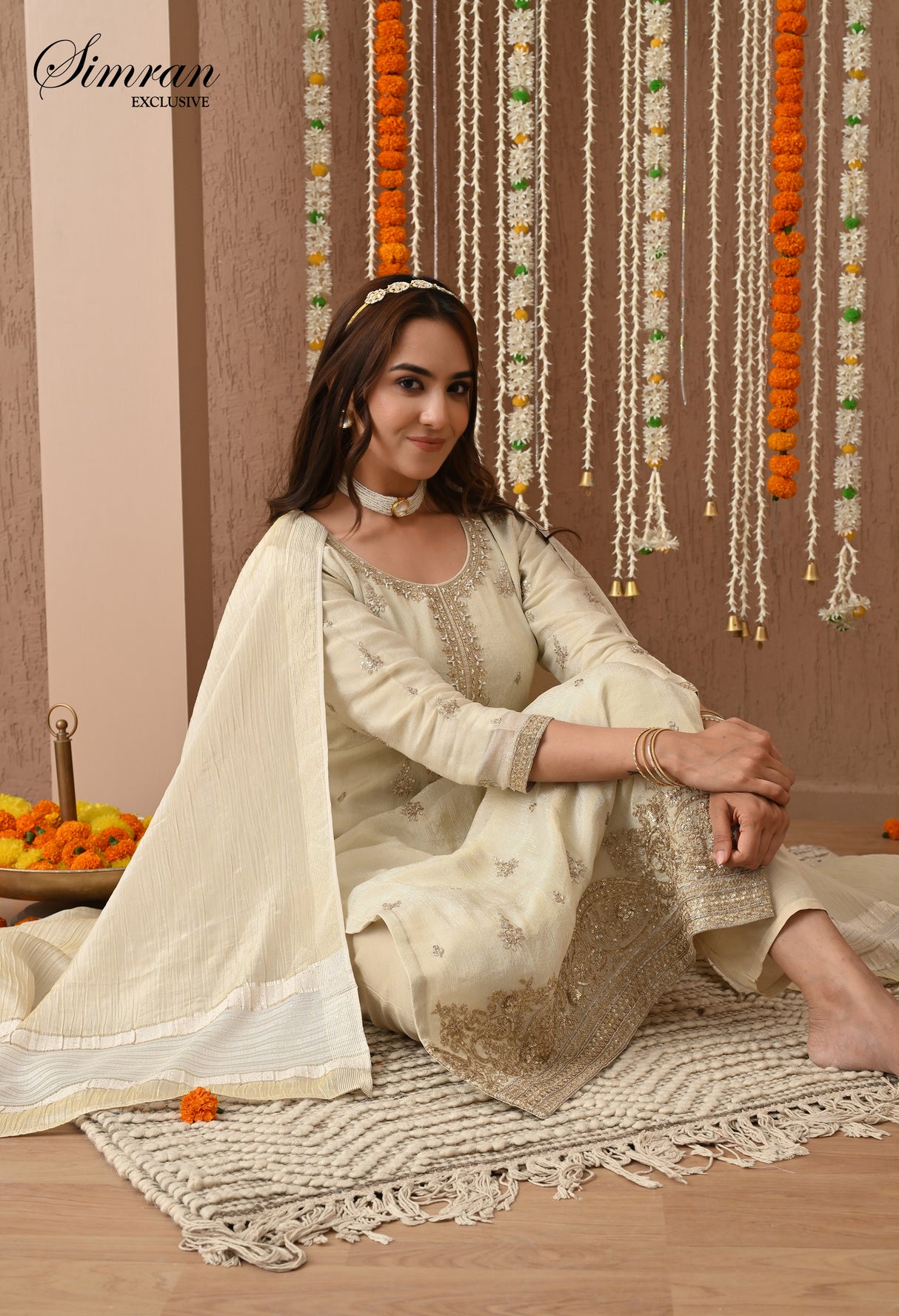 Golden Charm Heavy Embroidery suit