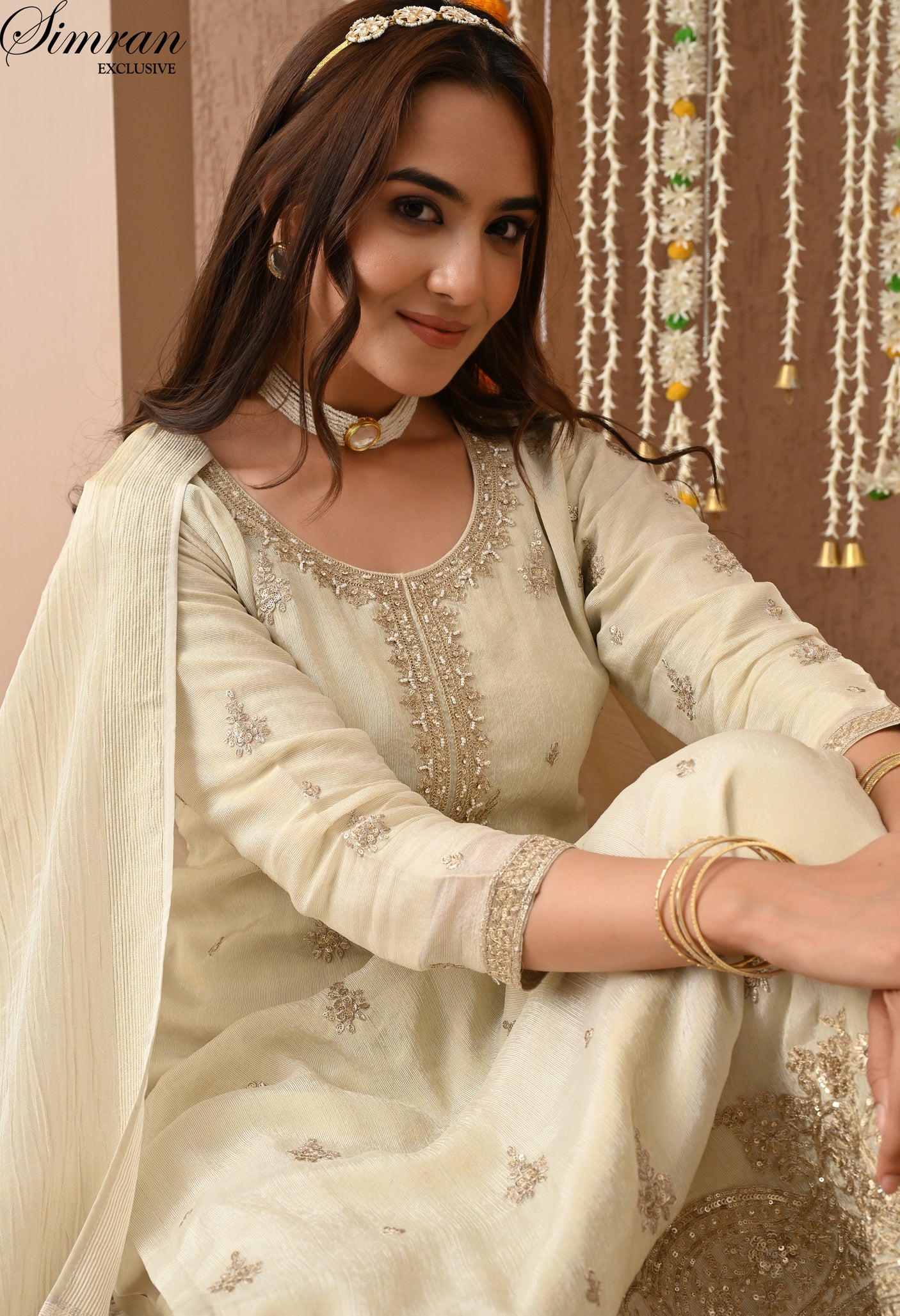 Golden Charm Heavy Embroidery suit