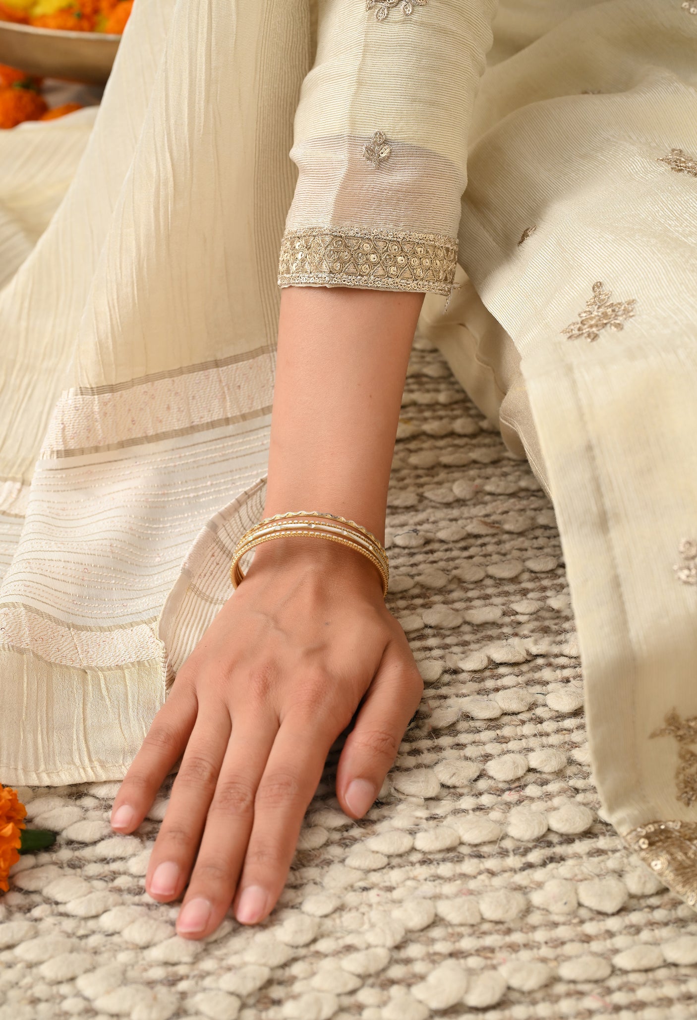 Golden Charm Heavy Embroidery suit