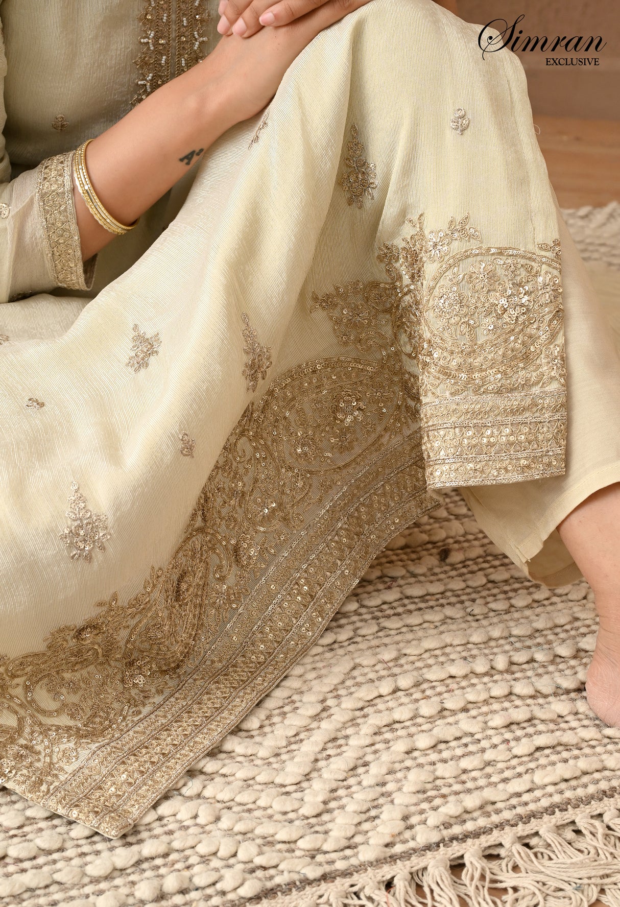 Golden Charm Heavy Embroidery suit