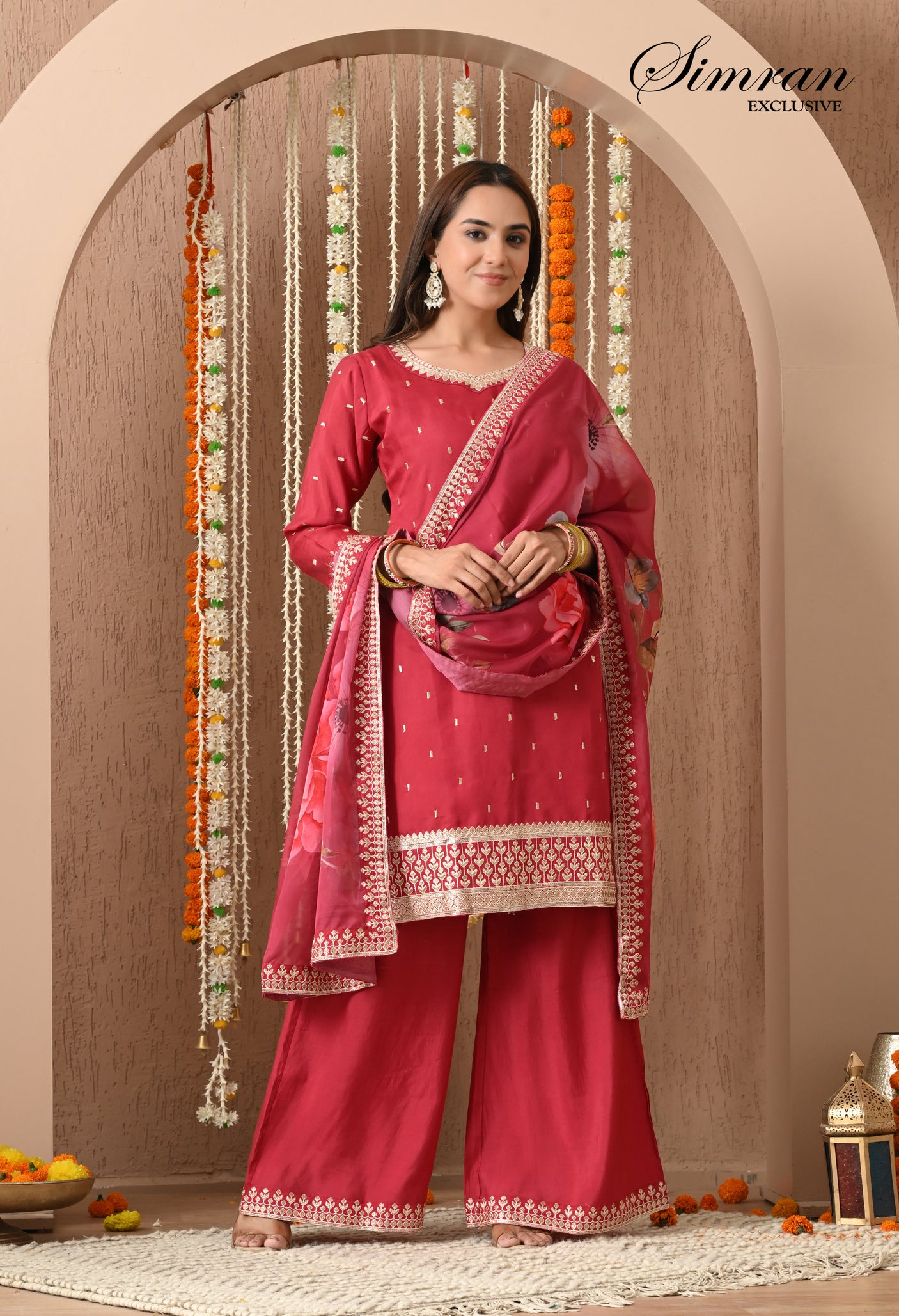 Golden Thread Embroidered suit set