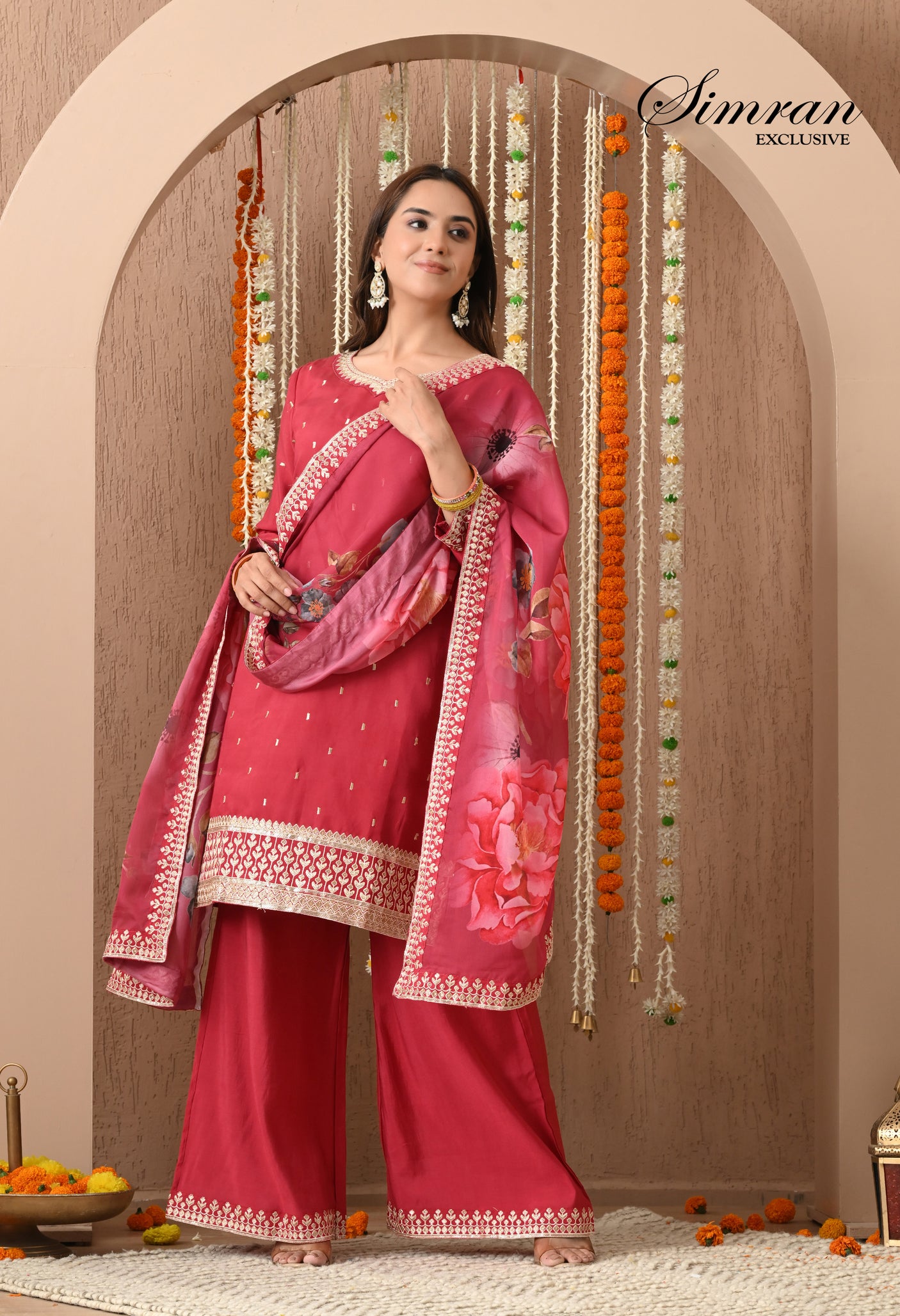 Golden Thread Embroidered suit set