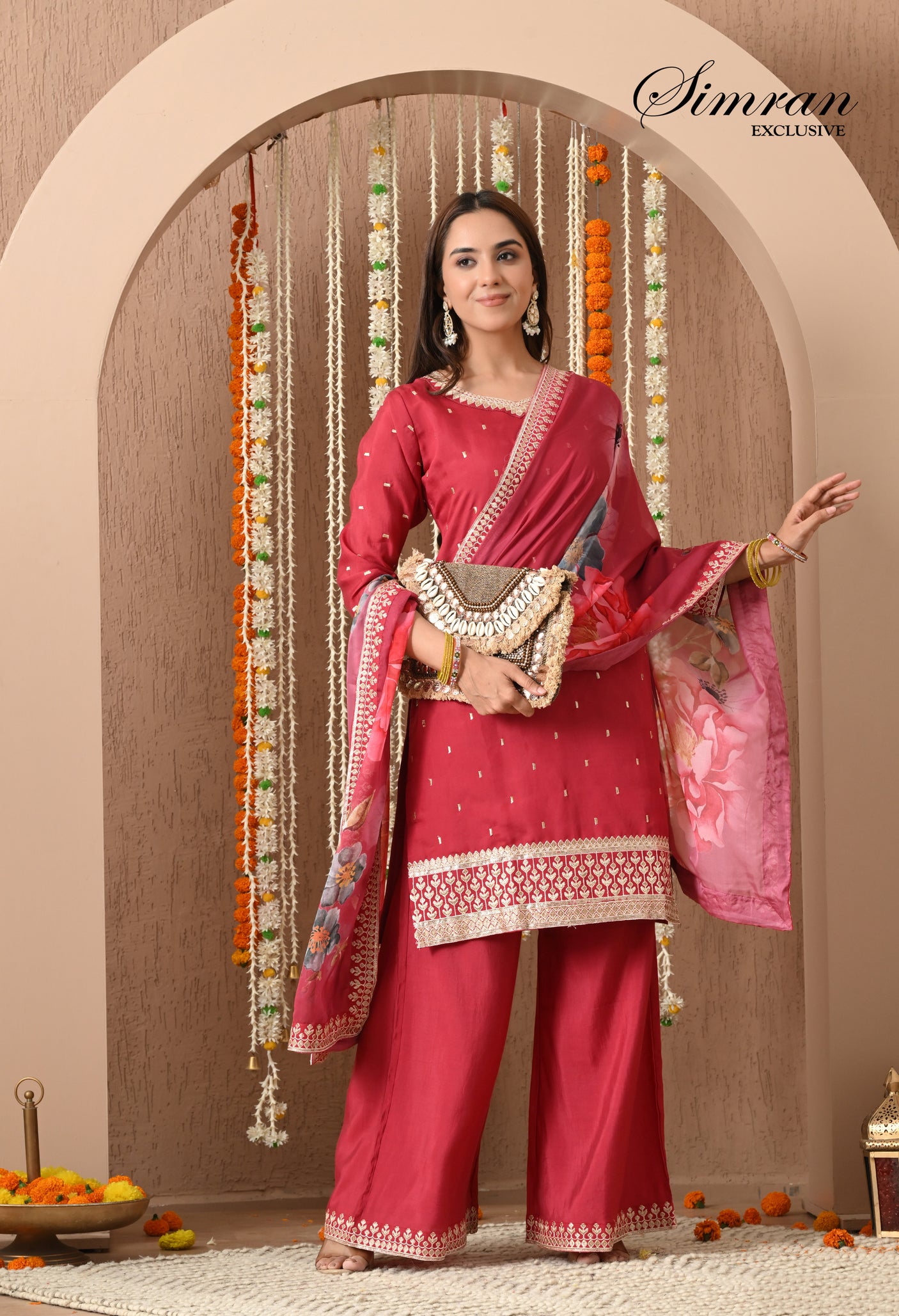 Golden Thread Embroidered suit set