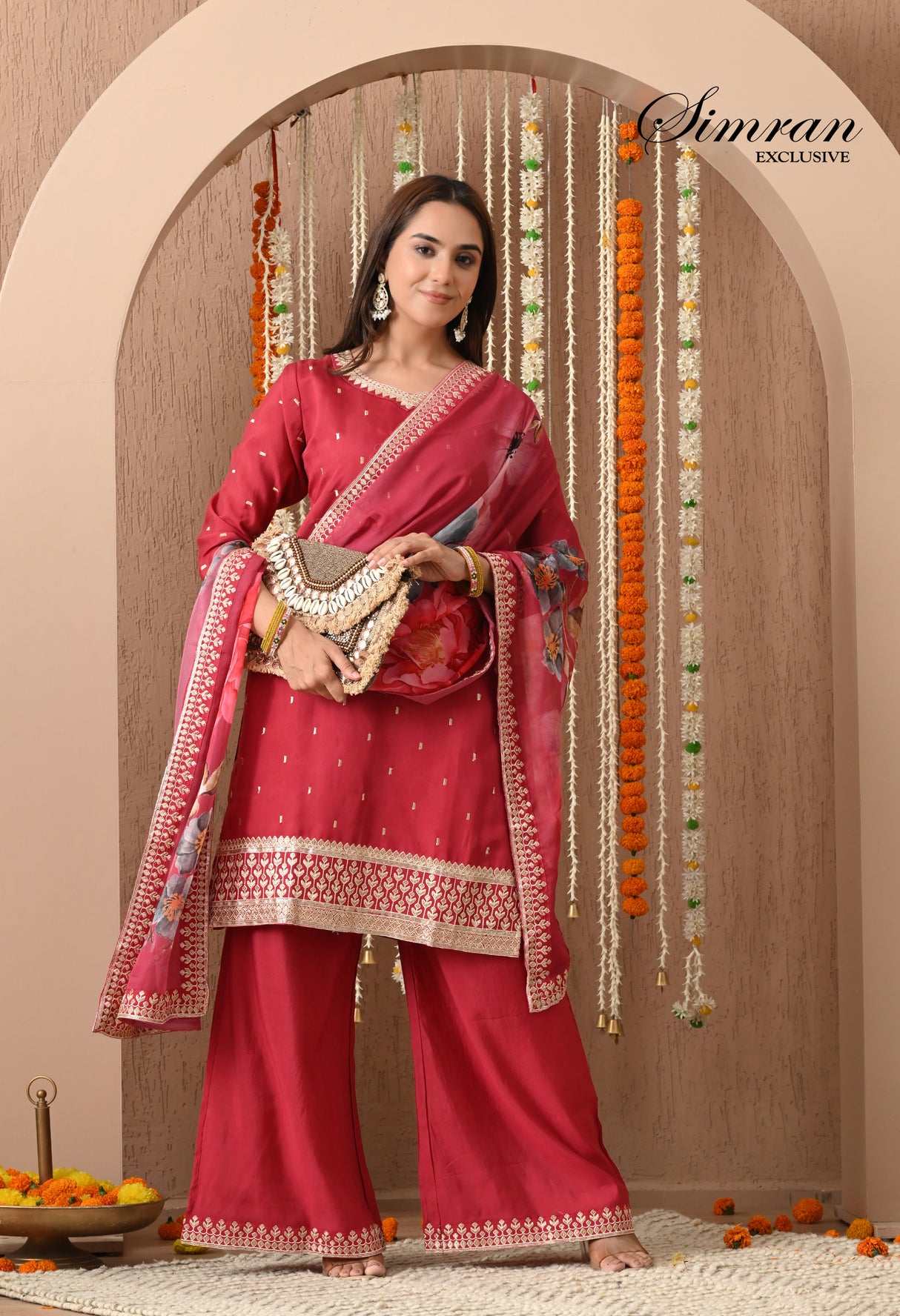 Golden Thread Embroidered suit set