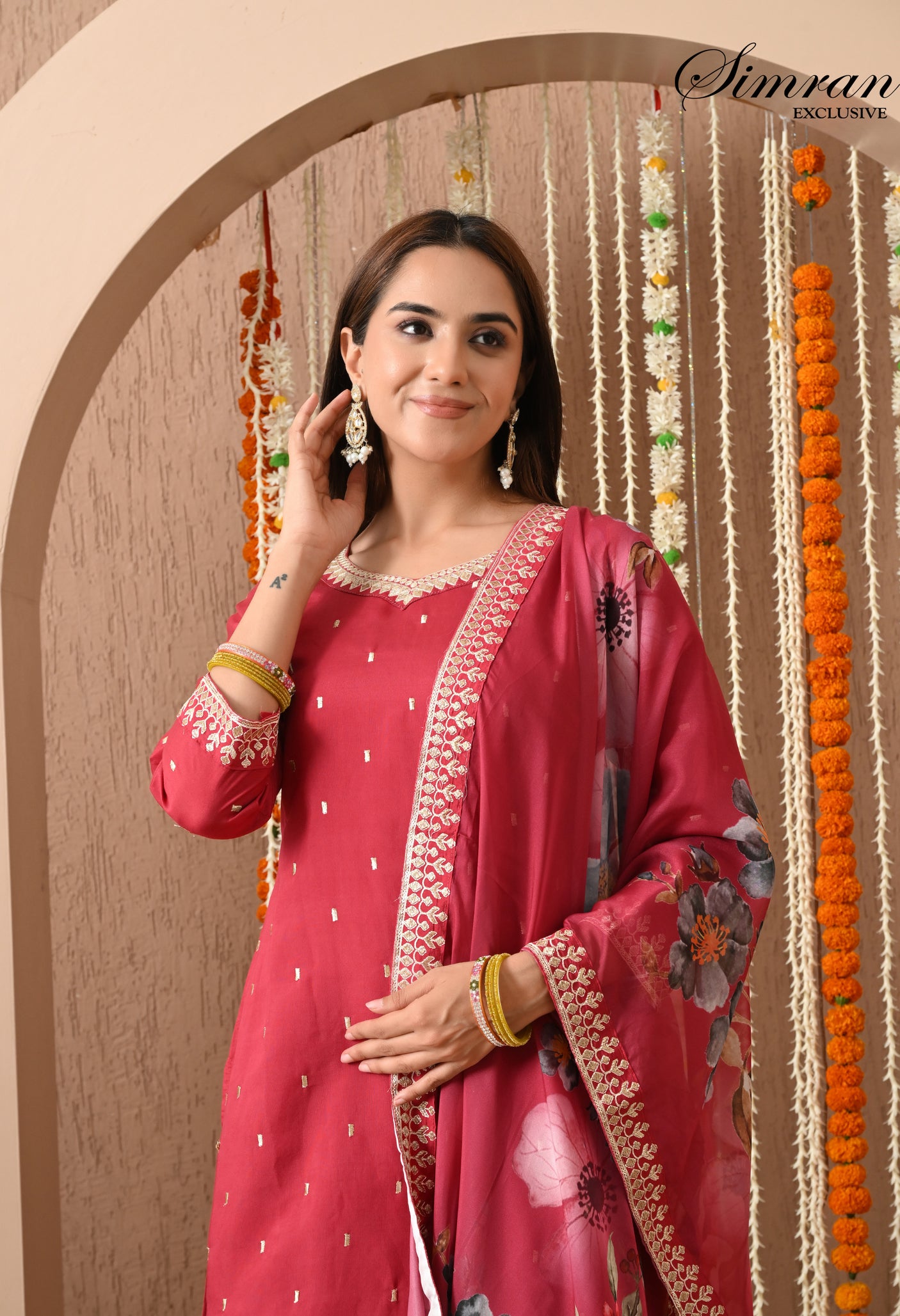 Golden Thread Embroidered suit set