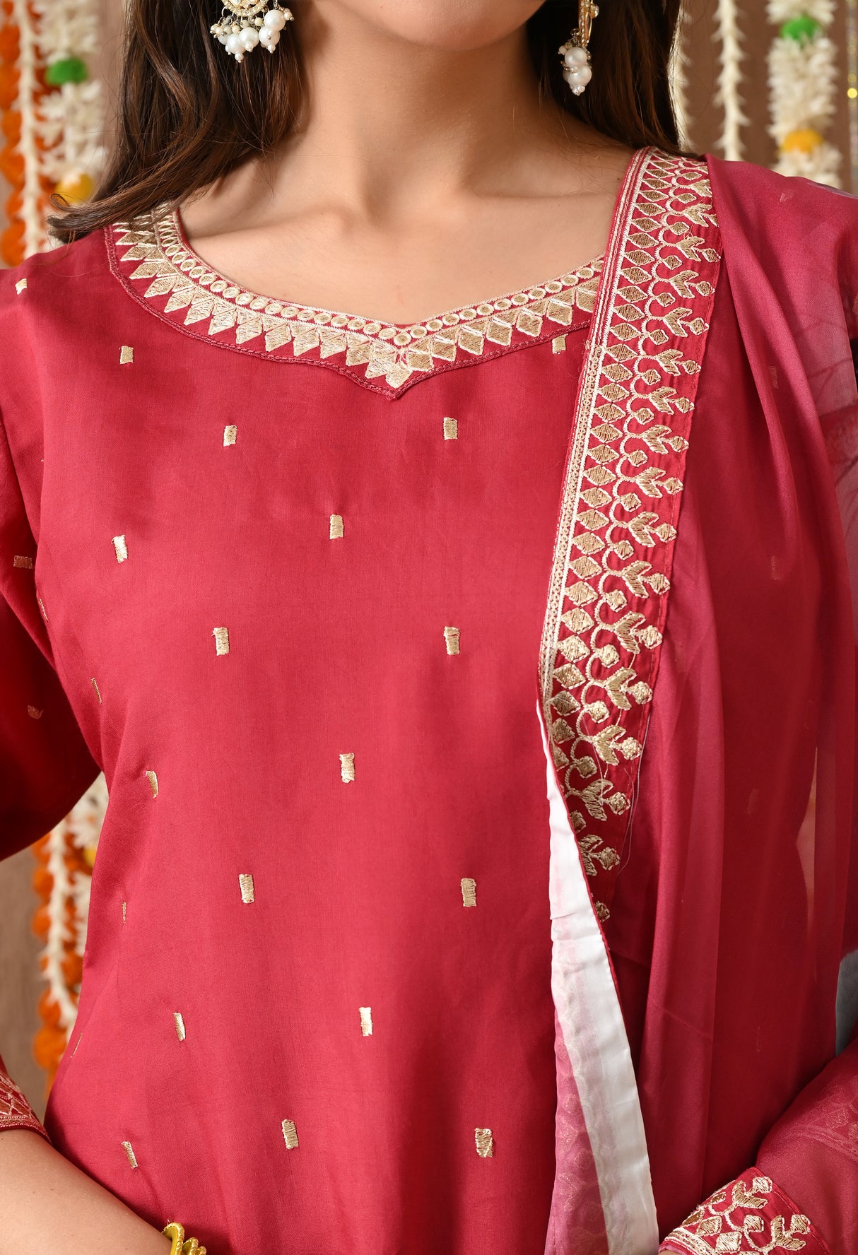 Golden Thread Embroidered suit set