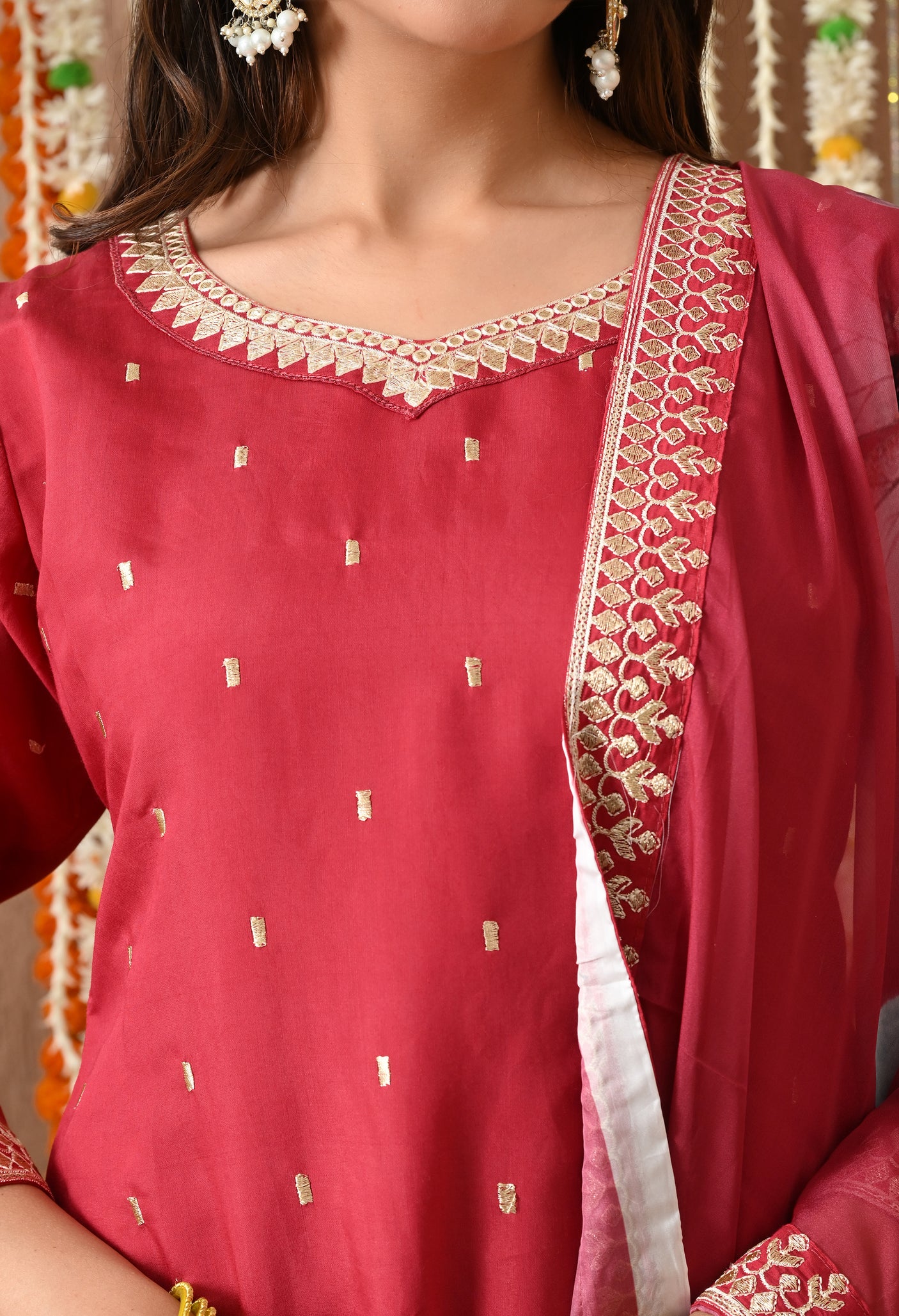 Golden Thread Embroidered suit set