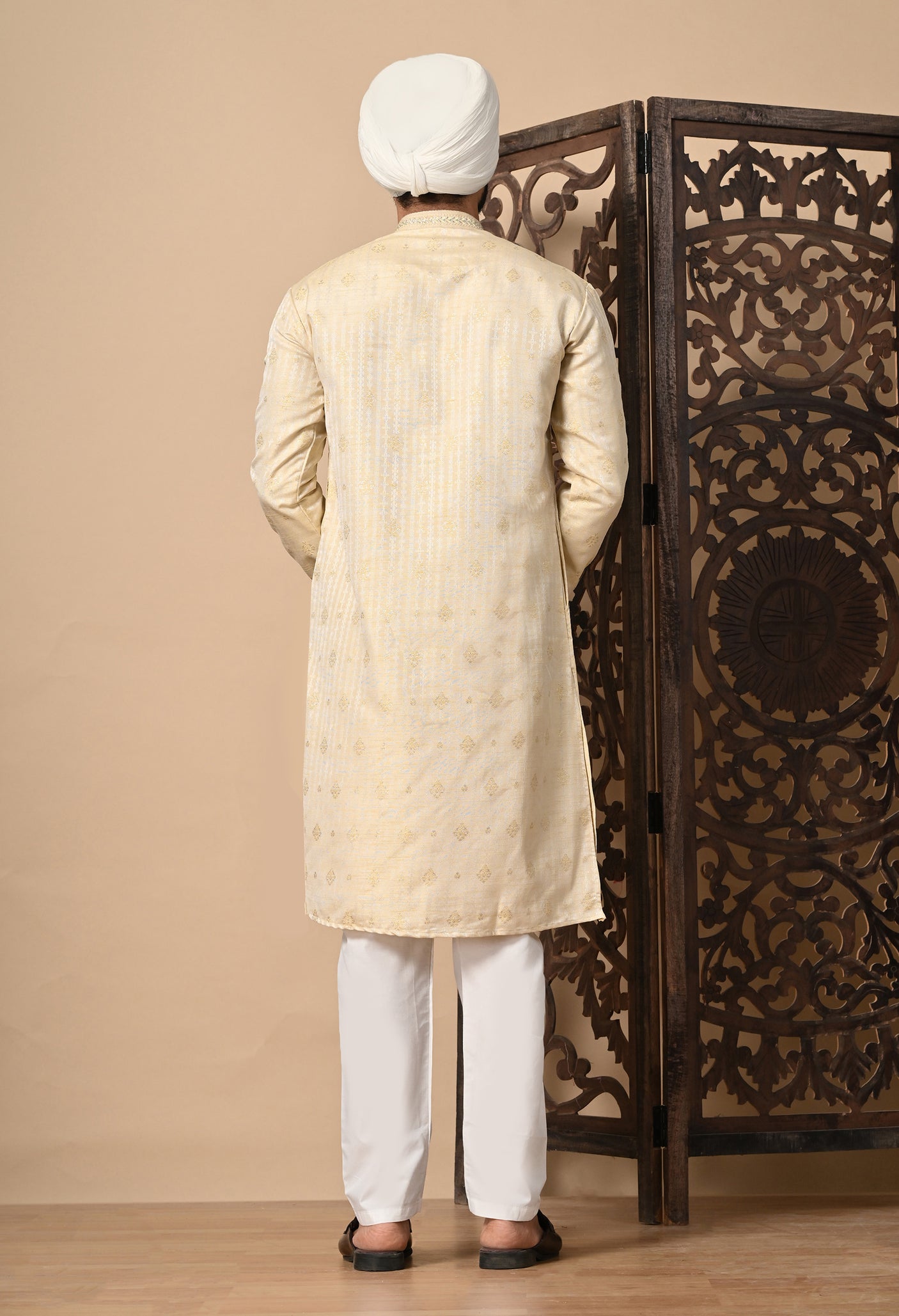 Off white Kurta Pyjama