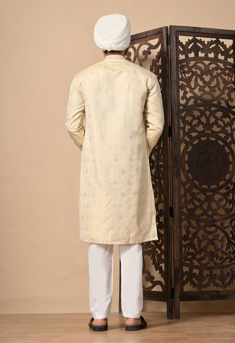 Off white Kurta Pyjama