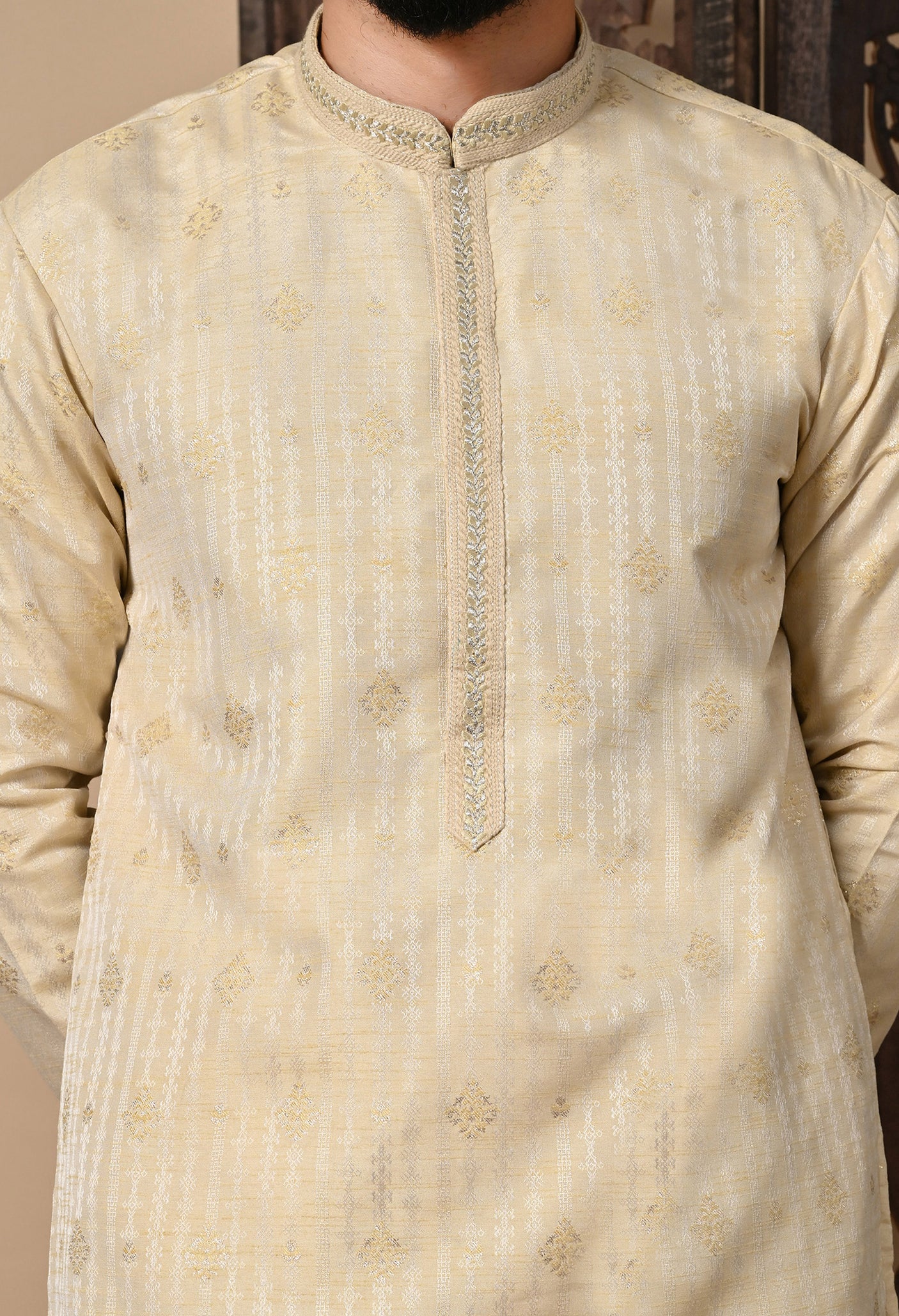 Off white Kurta Pyjama