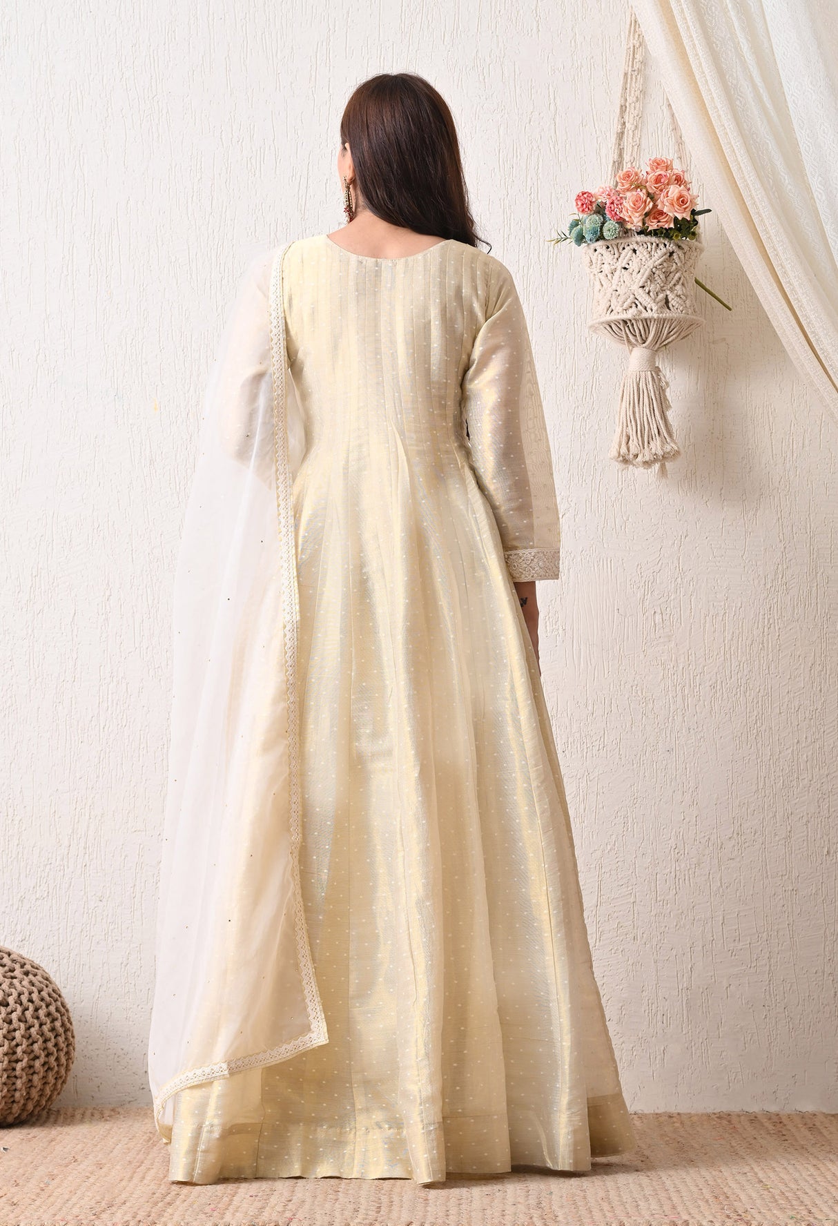 Zeenat Gold A-Line Suit