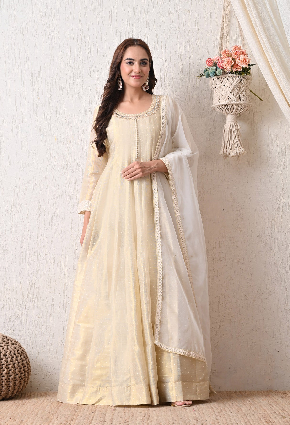 Zeenat Gold A-Line Suit