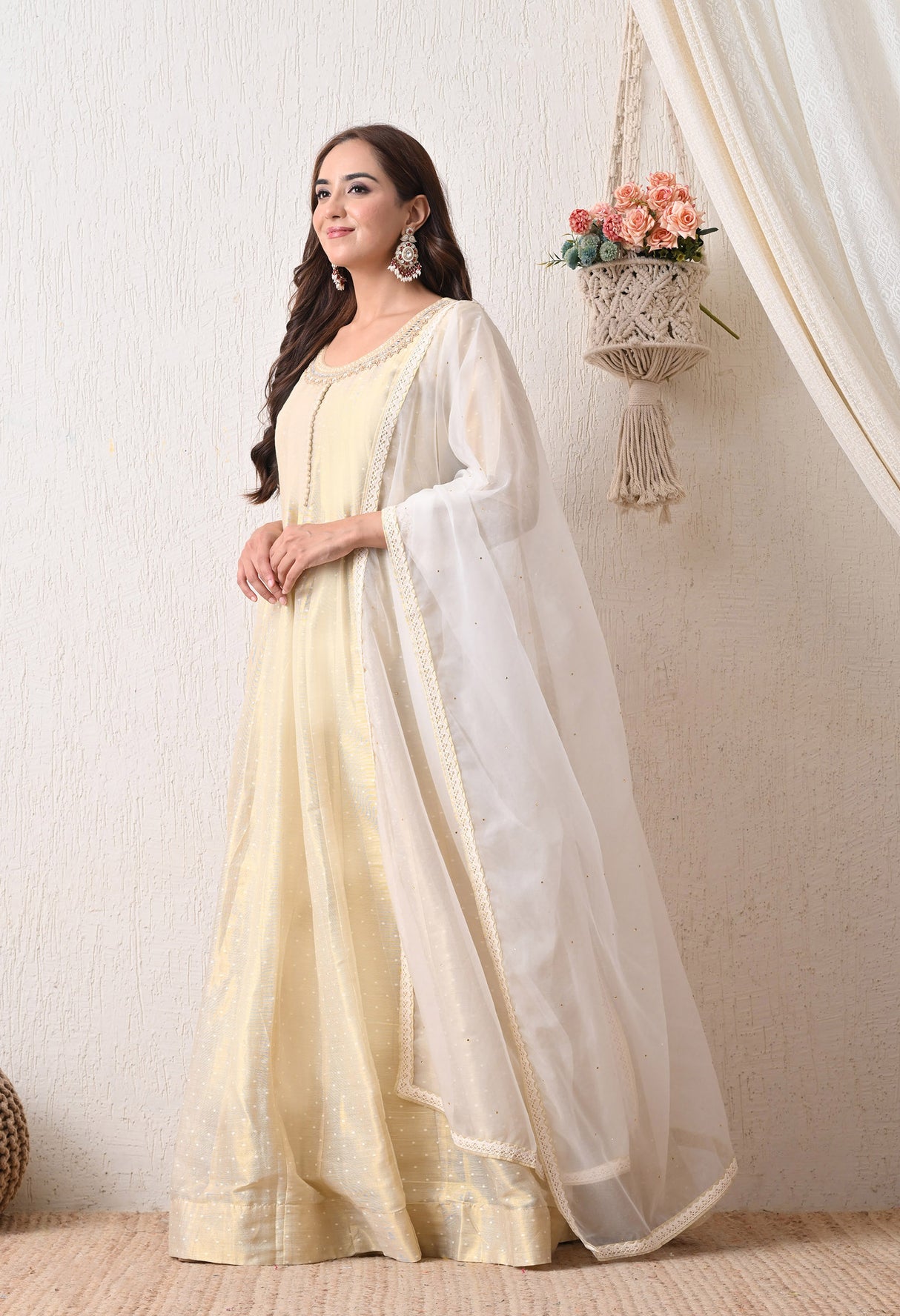 Zeenat Gold A-Line Suit