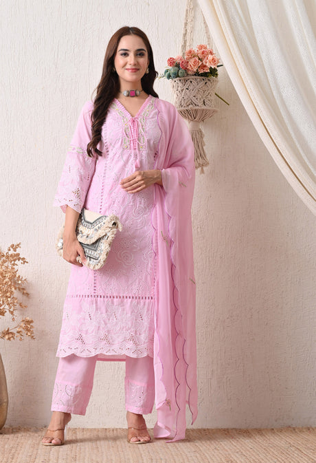 Noori Gulab - Baby Pink Embroidered Grace Set