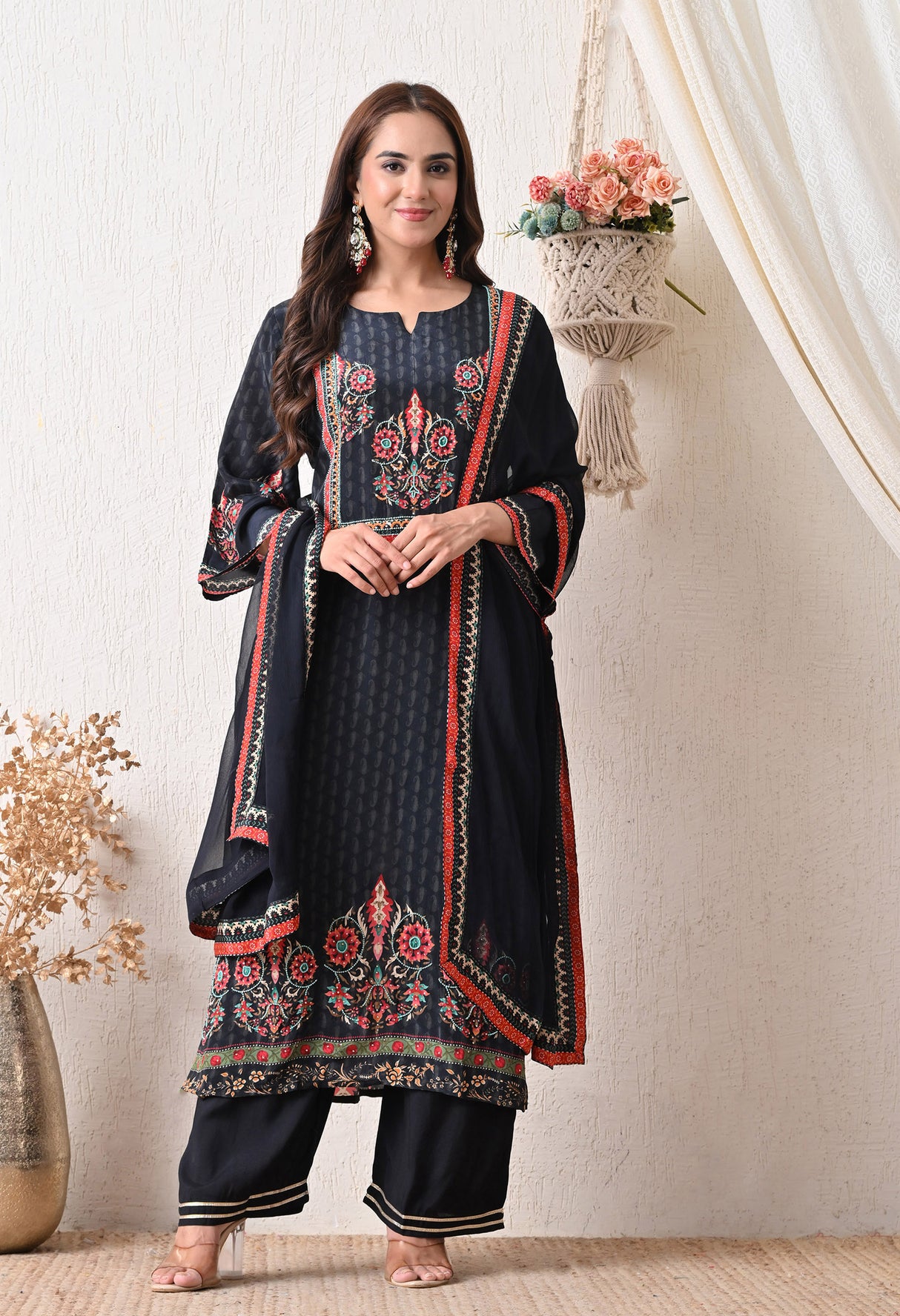 Zareen Midnight Garden Suit