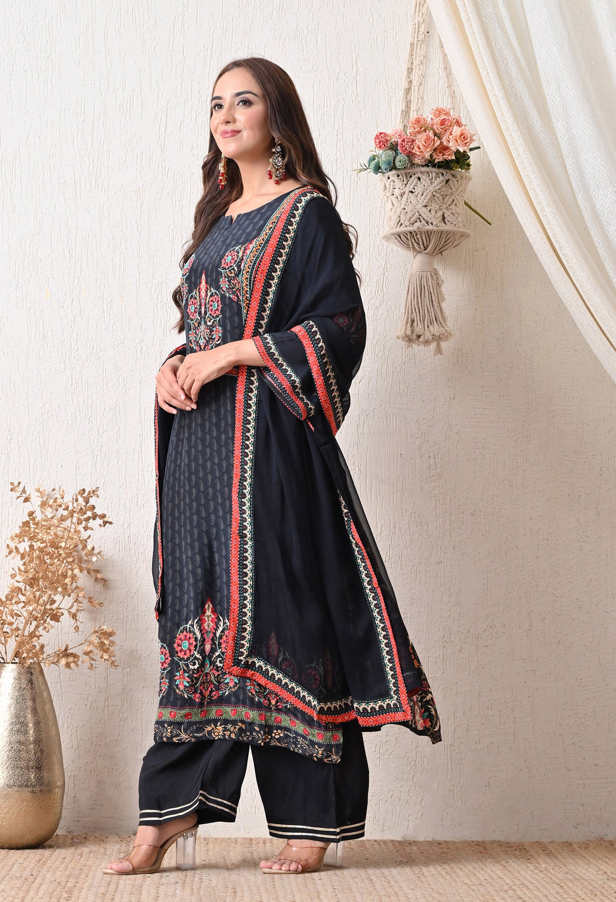 Zareen Midnight Garden Suit