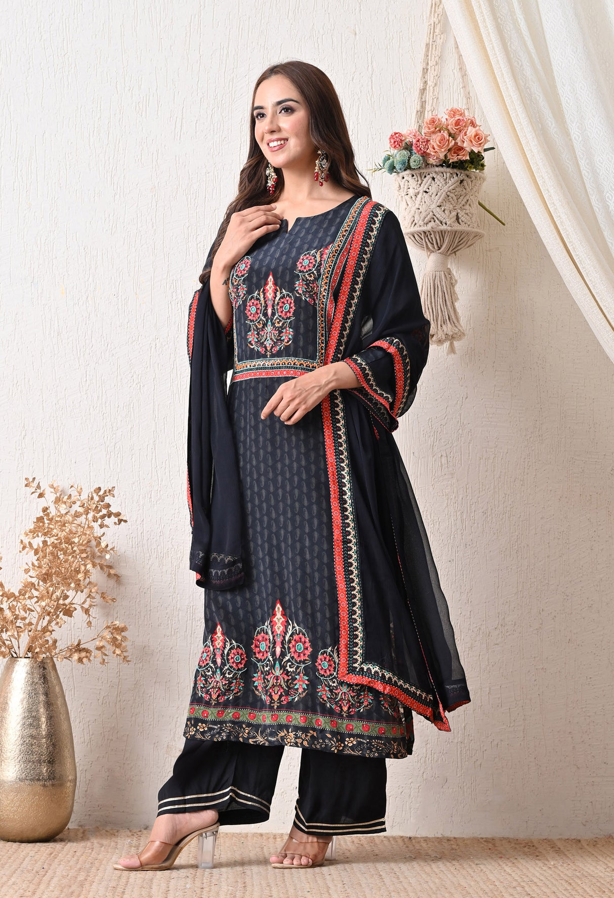 Zareen Midnight Garden Suit