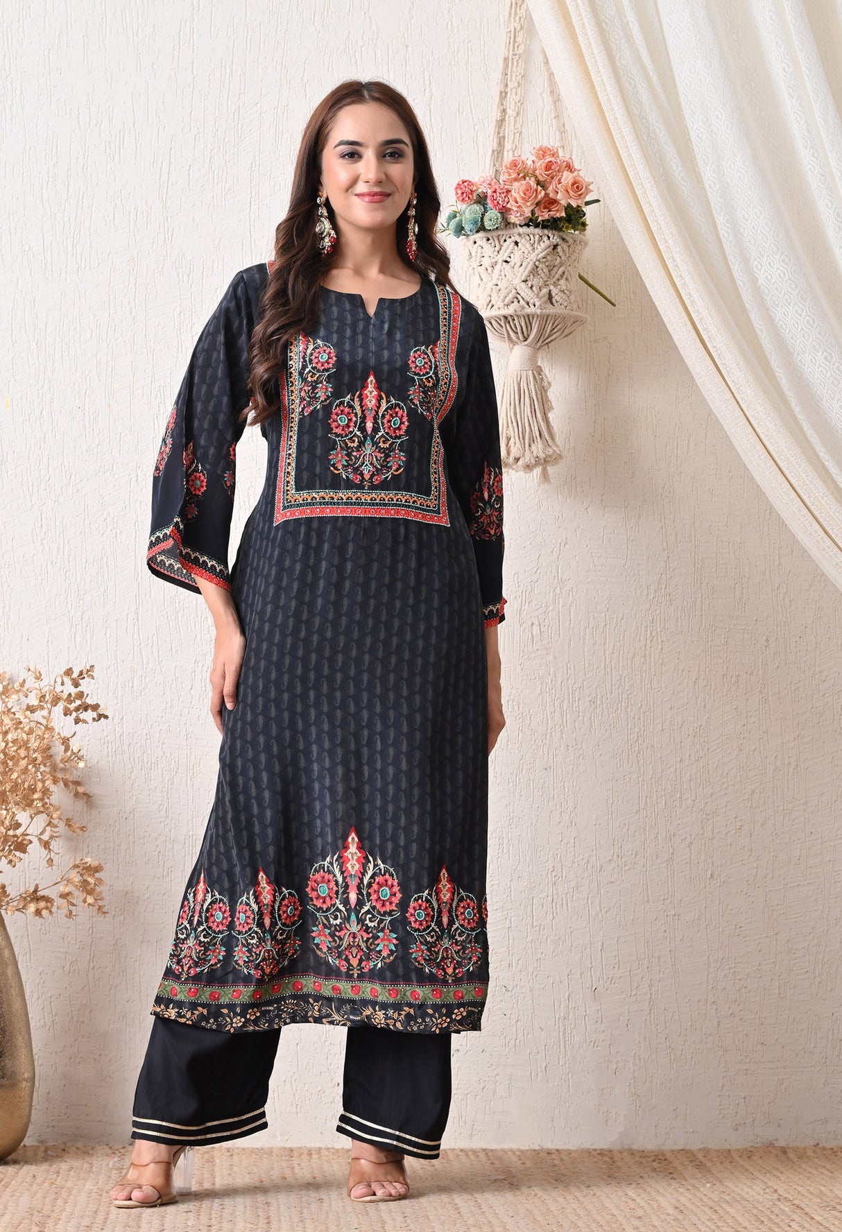 Zareen Midnight Garden Suit