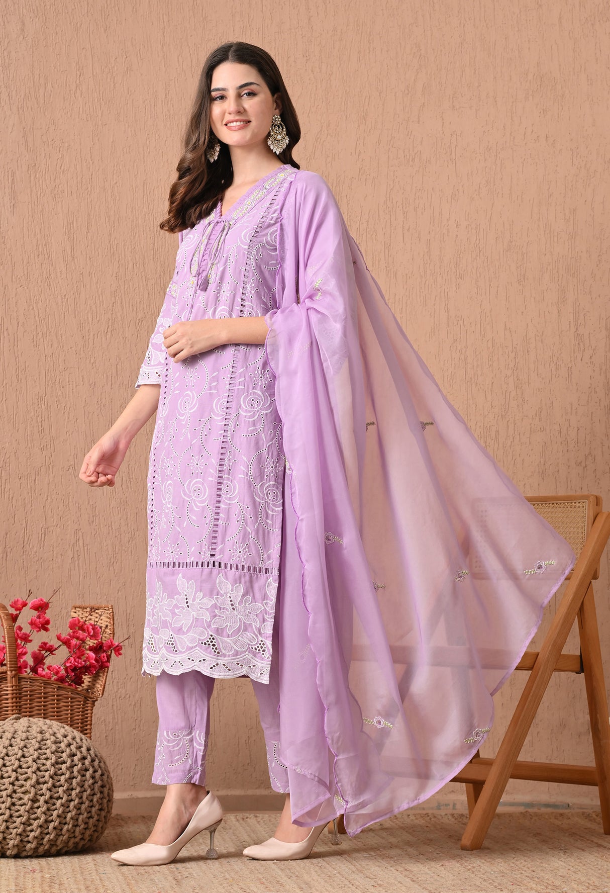 Noori Gulab - Baby Pink Embroidered Grace Set