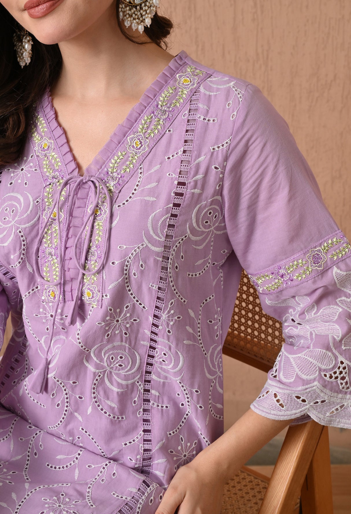 Noori Gulab - Baby Pink Embroidered Grace Set