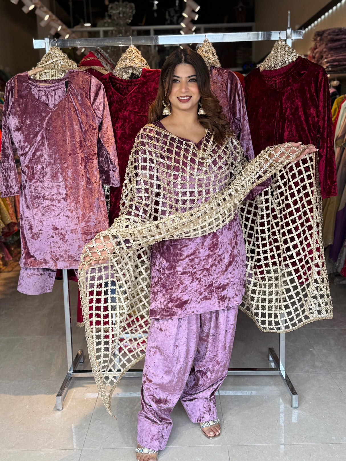 Mumtaz Mahal Jaal Dupatta Suit