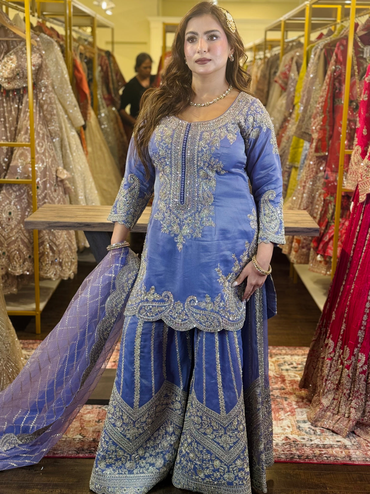Aafreen Blue Punjabi Sharara Set