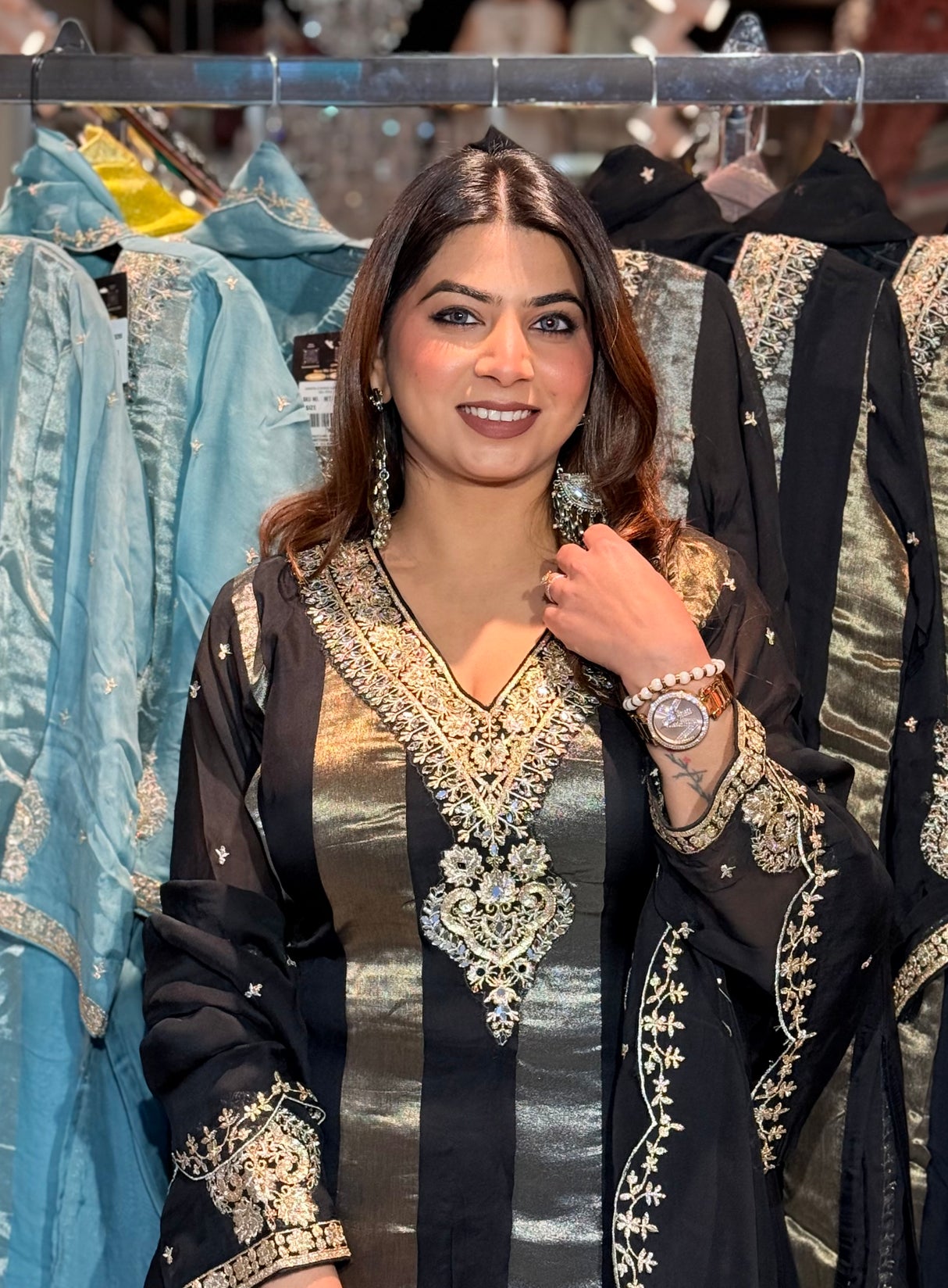 BLACK AND GOLD SHARARA