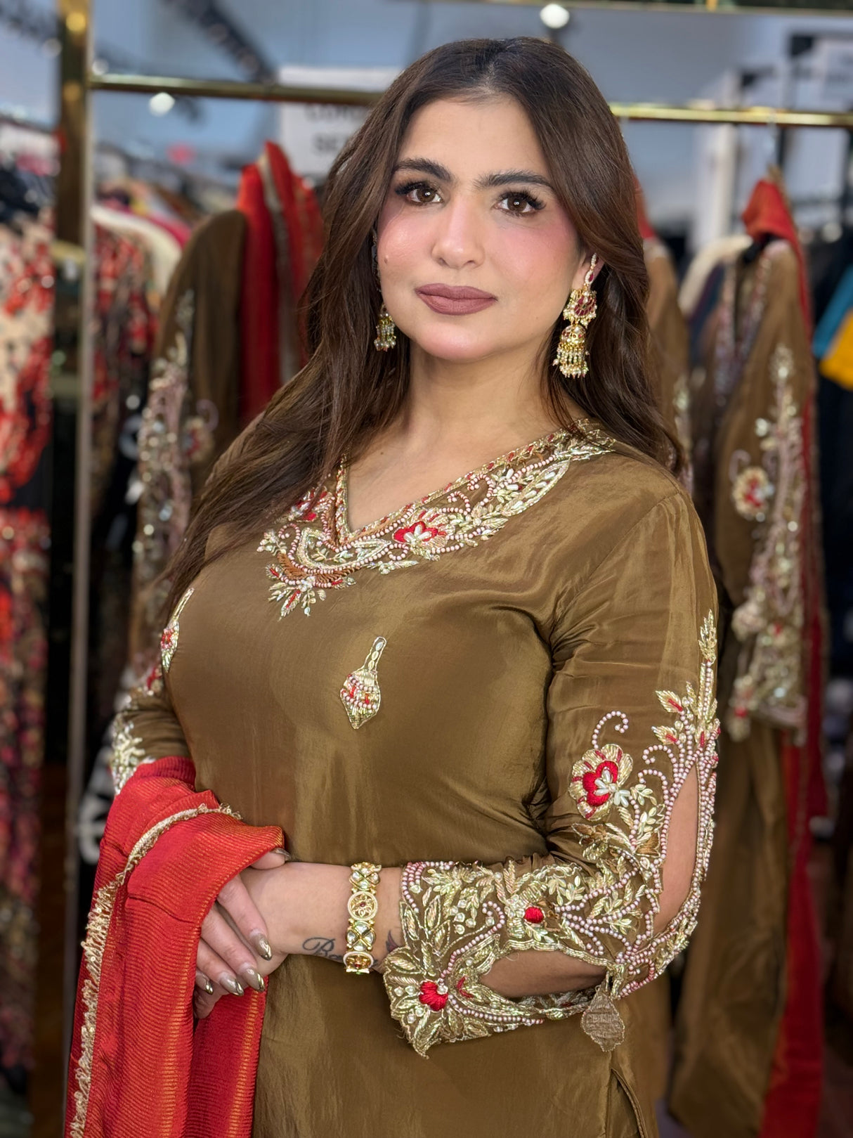 Brown girl suit