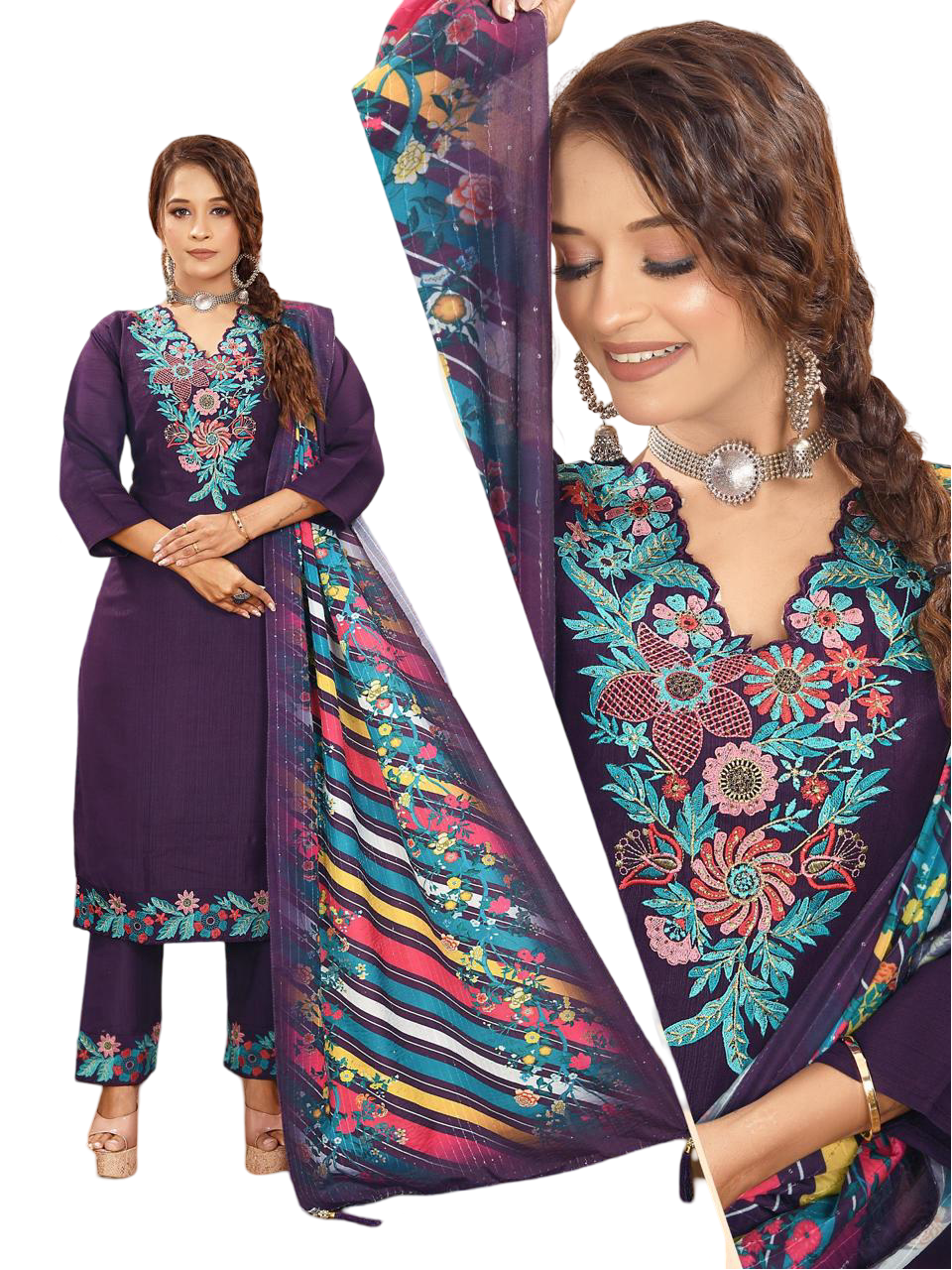 Roman Shimmer with Jackaurd Dupata Suit Set