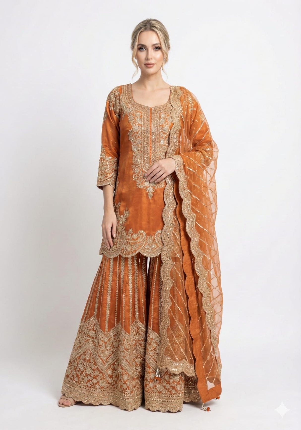 Aafreen Blue Punjabi Sharara Set