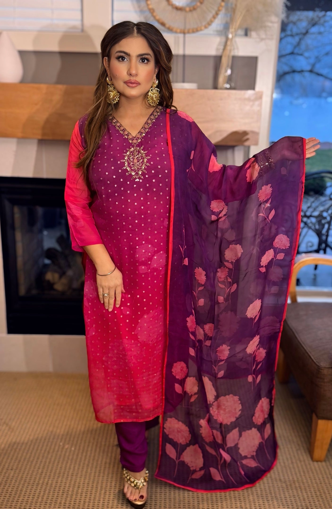 Ombre indian suit