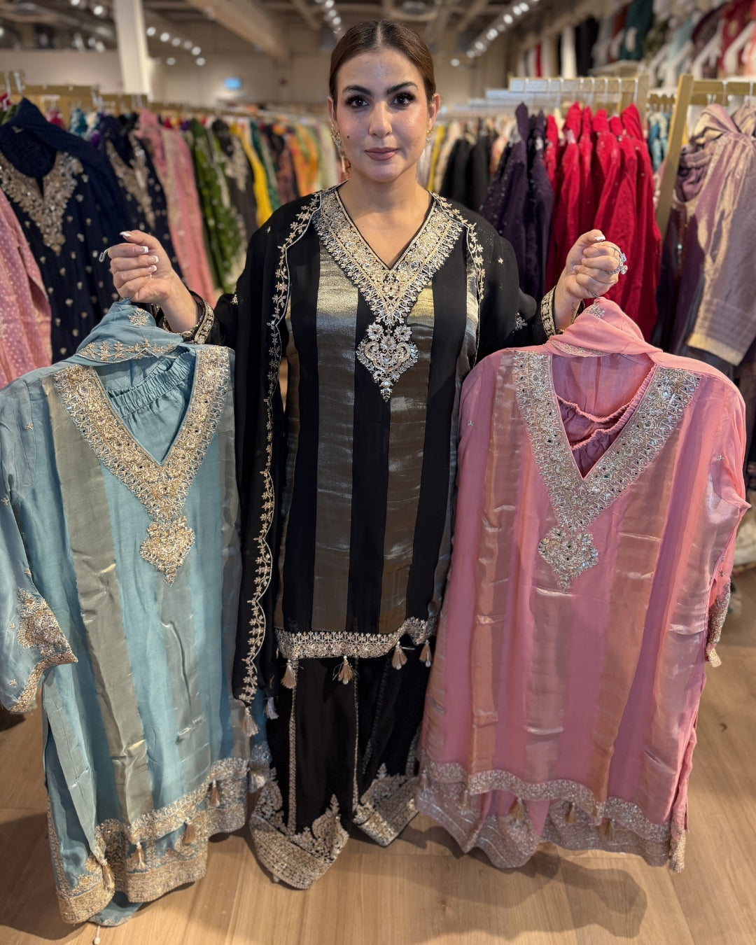 BLACK AND GOLD SHARARA