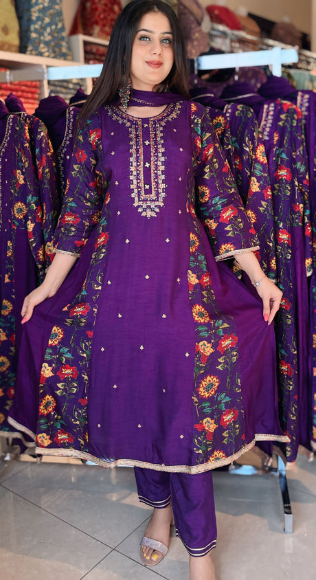 Kalidaar silk suit