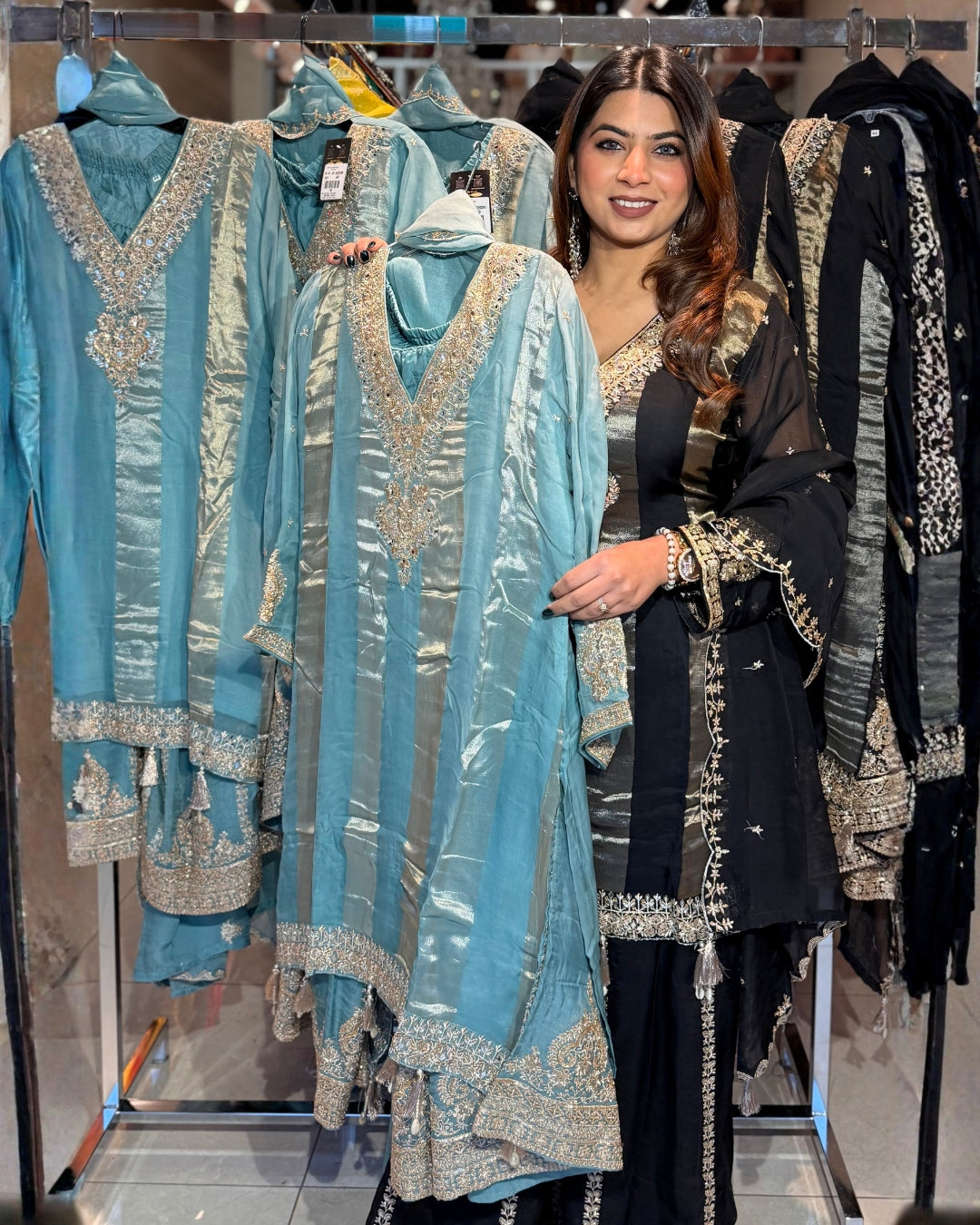 BLACK AND GOLD SHARARA